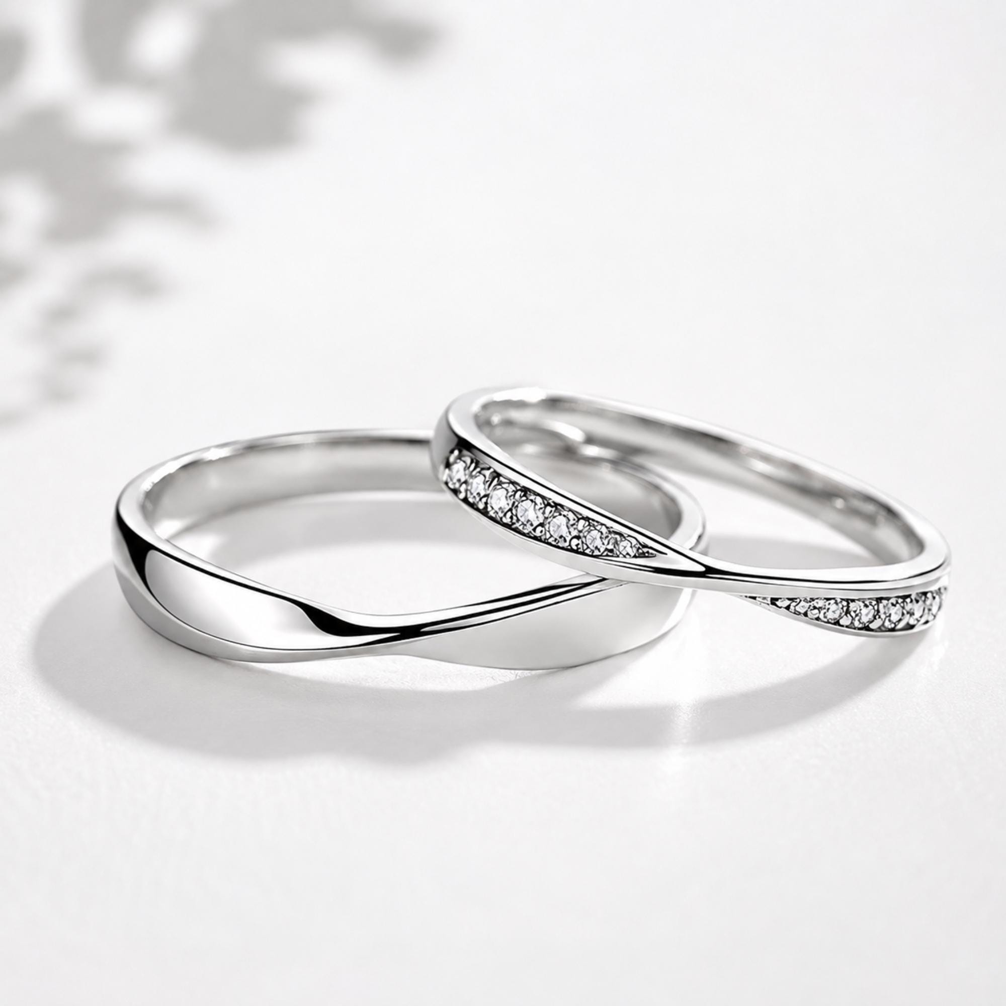 Sterling Silver Twisted Couple Ring Set