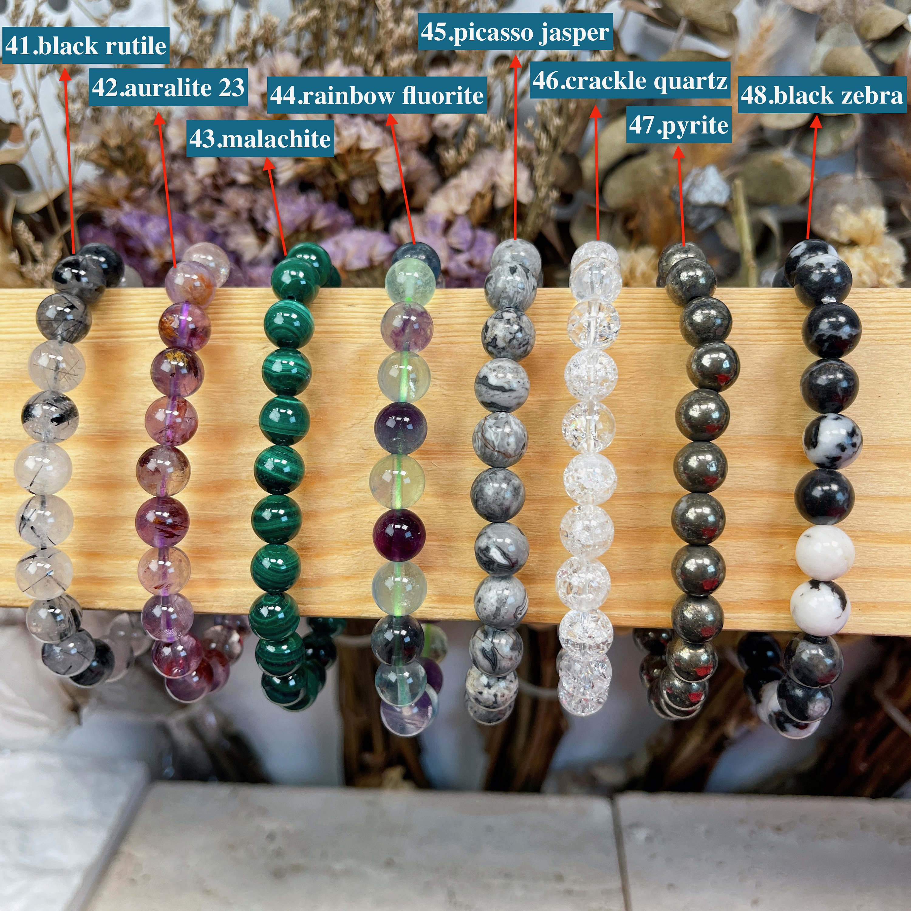 Handmade Natural Gemstone Beaded Bracelet, 6mm to 10mm