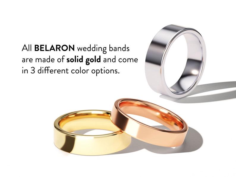 18K Solid Gold Thin Wedding Band, 1mm to 6mm Minimalist
