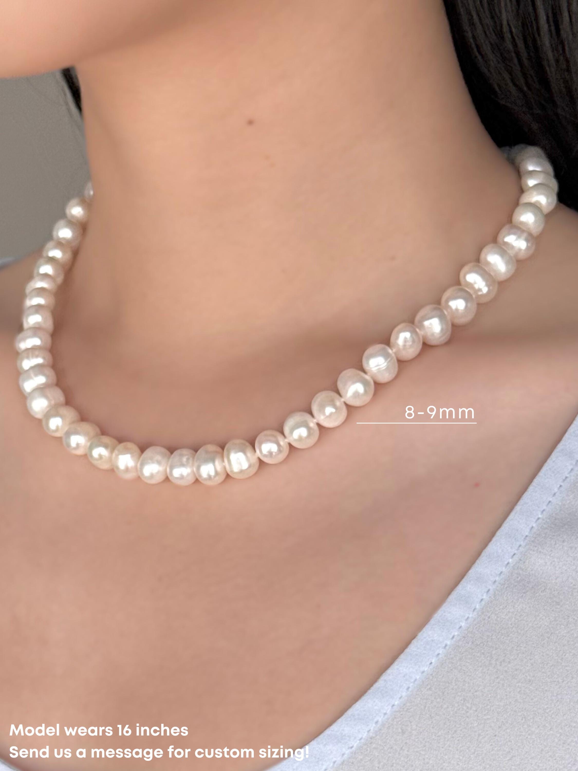 Hand-Knotted Freshwater Pearl Strand with Lobster or Toggle Clasp
