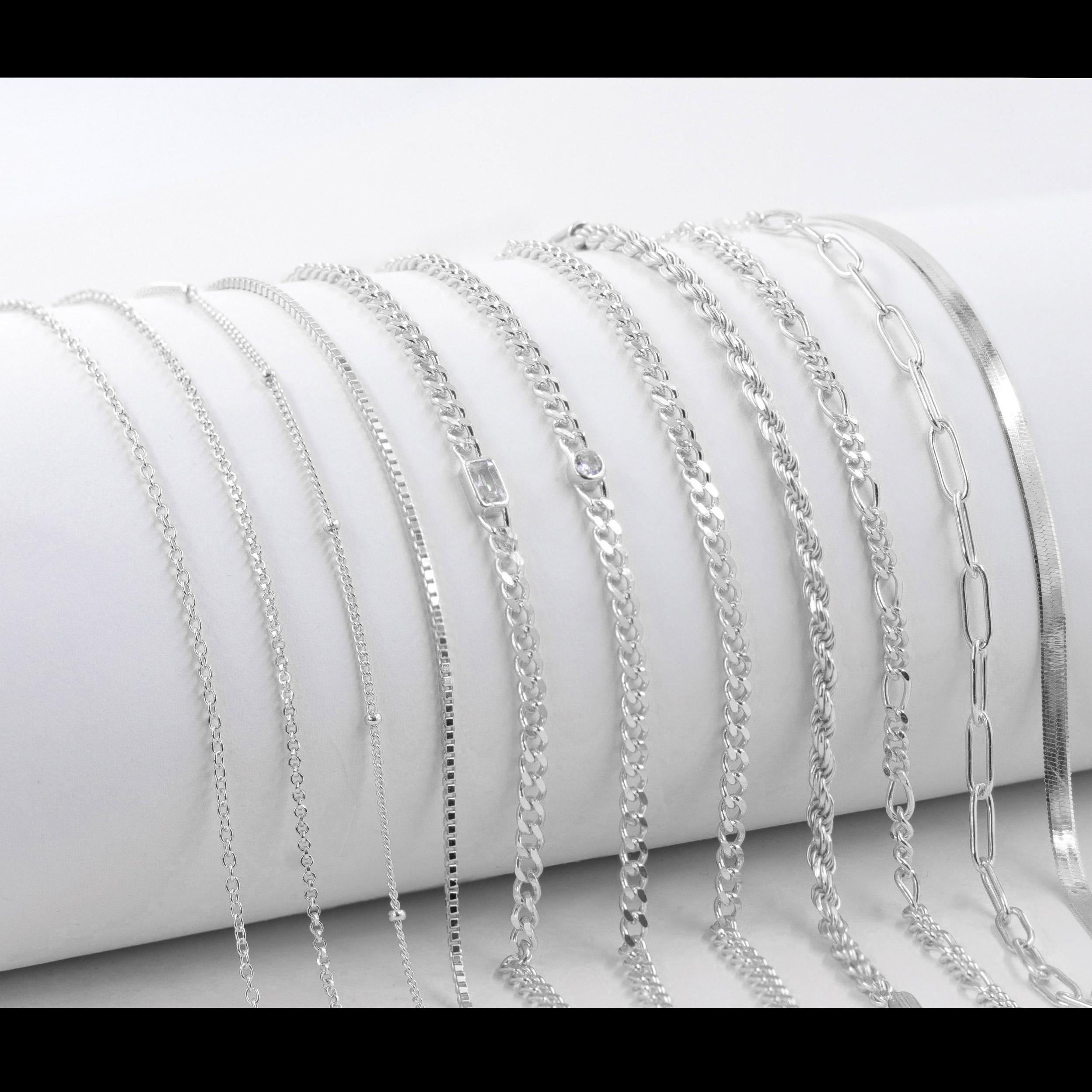 Dainty Sterling Silver Chain Bracelet with Optional Gold Plating