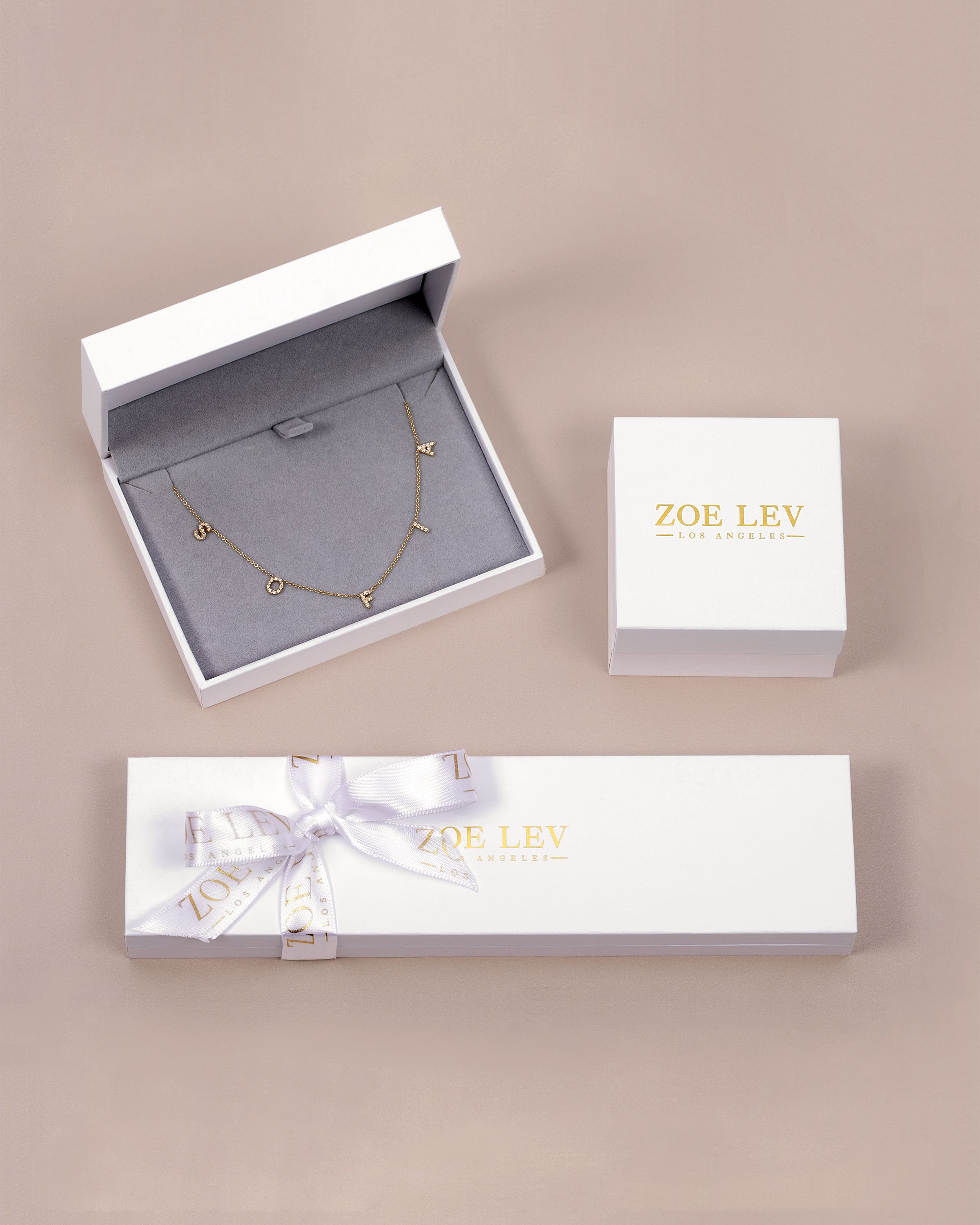 14K Gold Initial Letter Bracelet on a Cable Link Chain