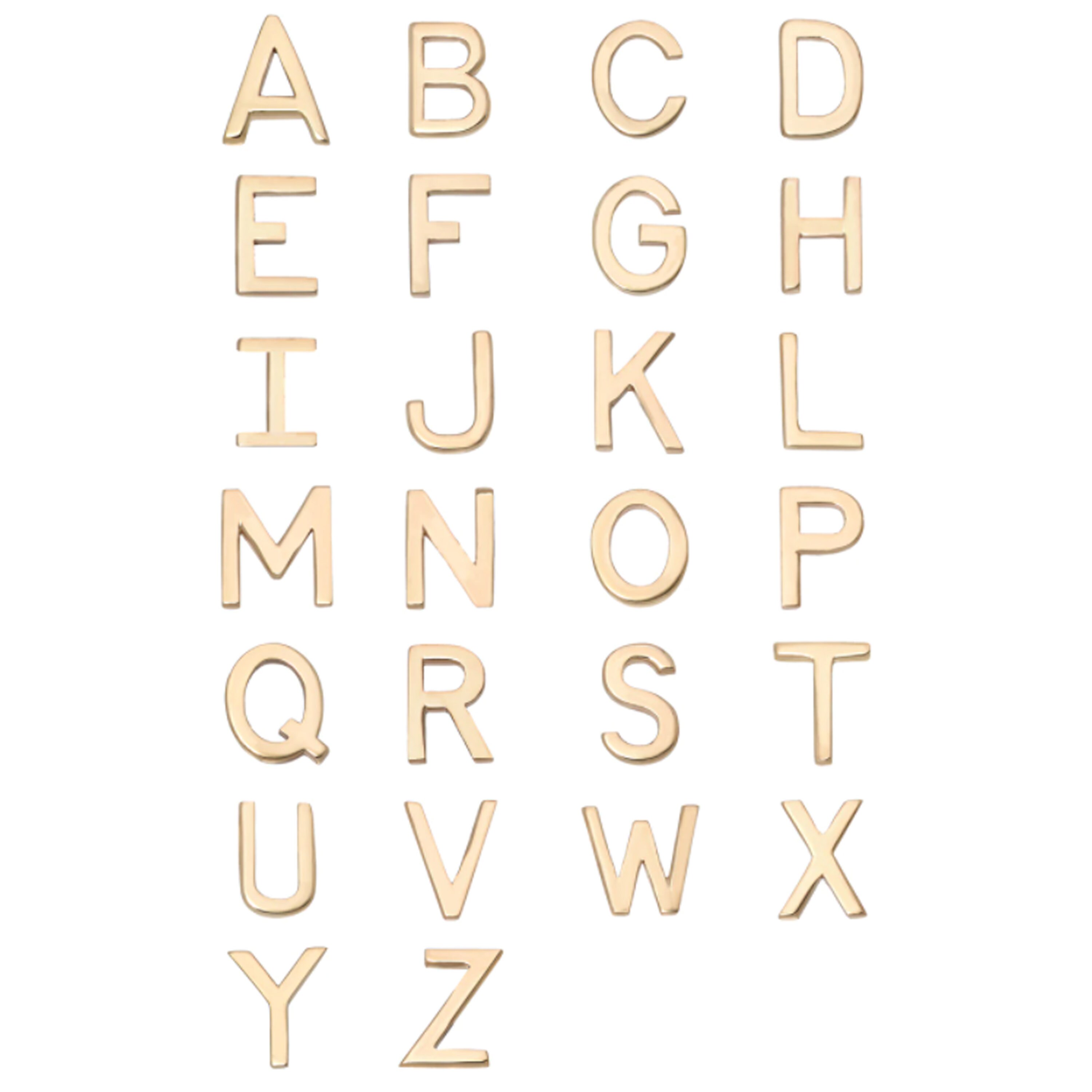 14K Gold Initial Letter Bracelet on a Cable Link Chain
