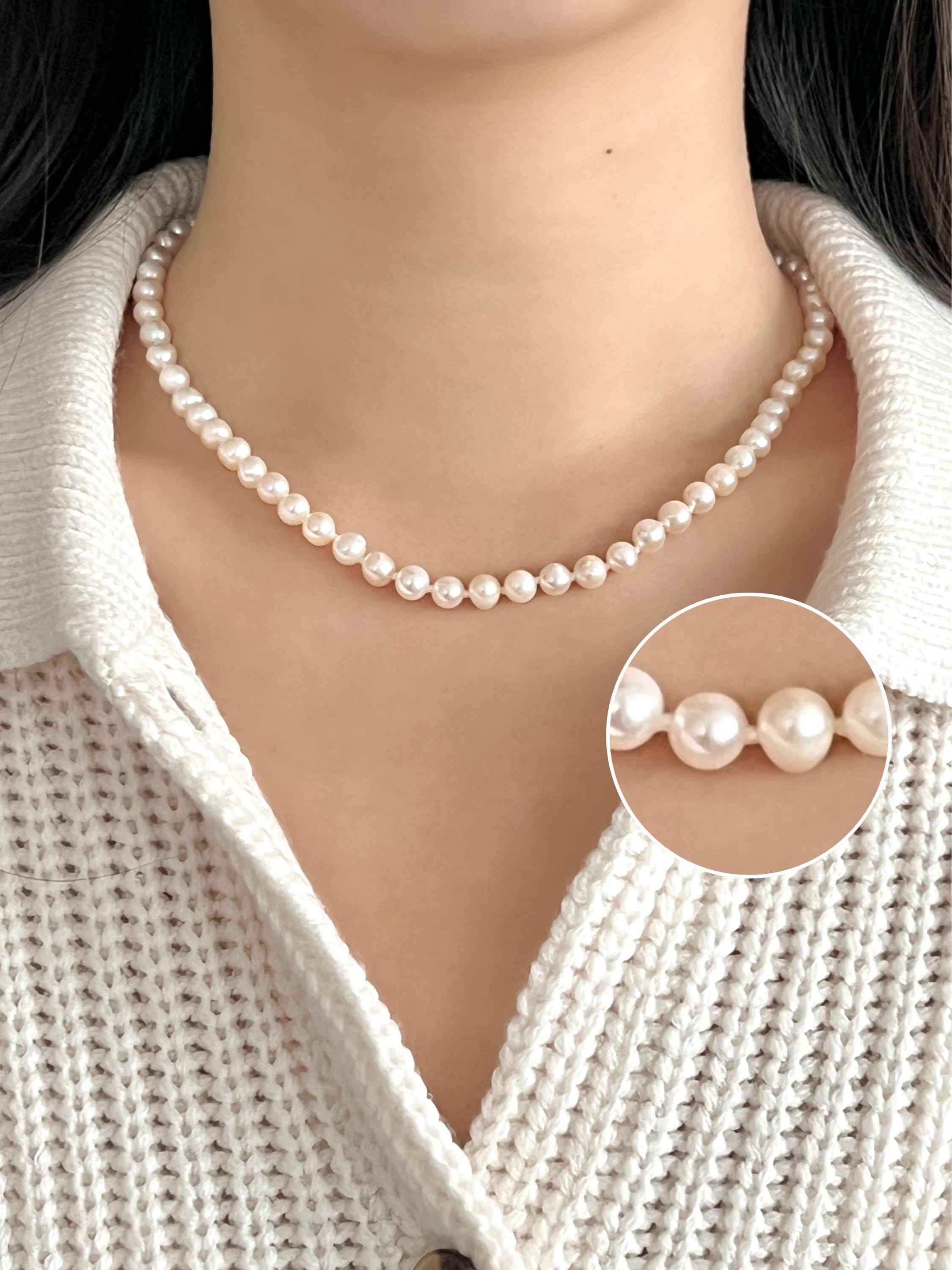 Hand-Knotted Freshwater Pearl Strand with Lobster or Toggle Clasp