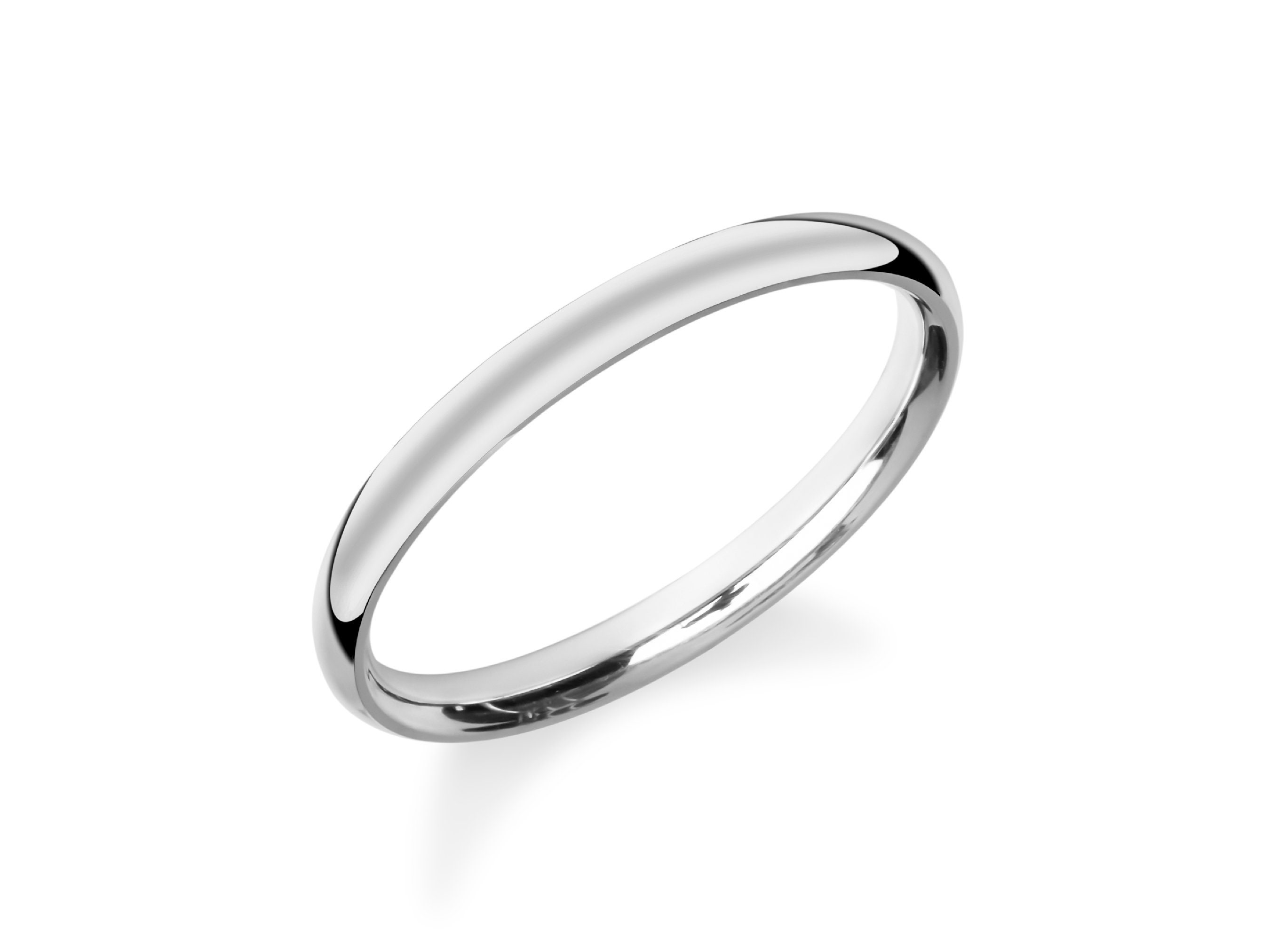 2mm Yellow Gold Dome Wedding Band with Polished Finish