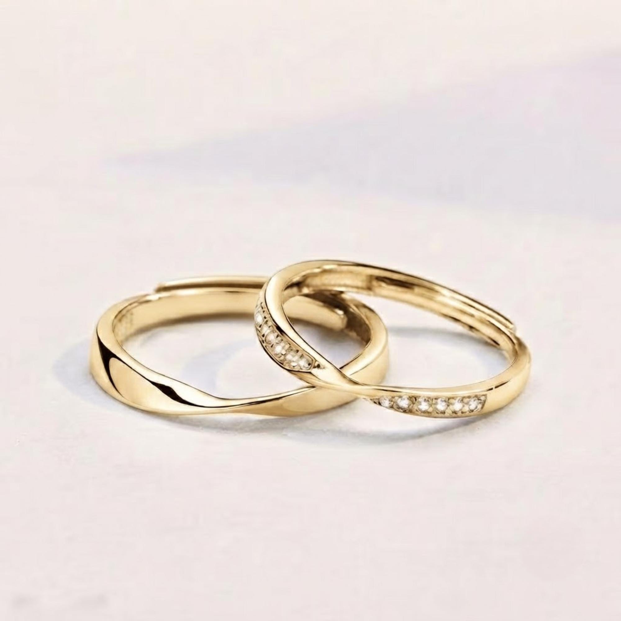 Sterling Silver Twisted Couple Ring Set