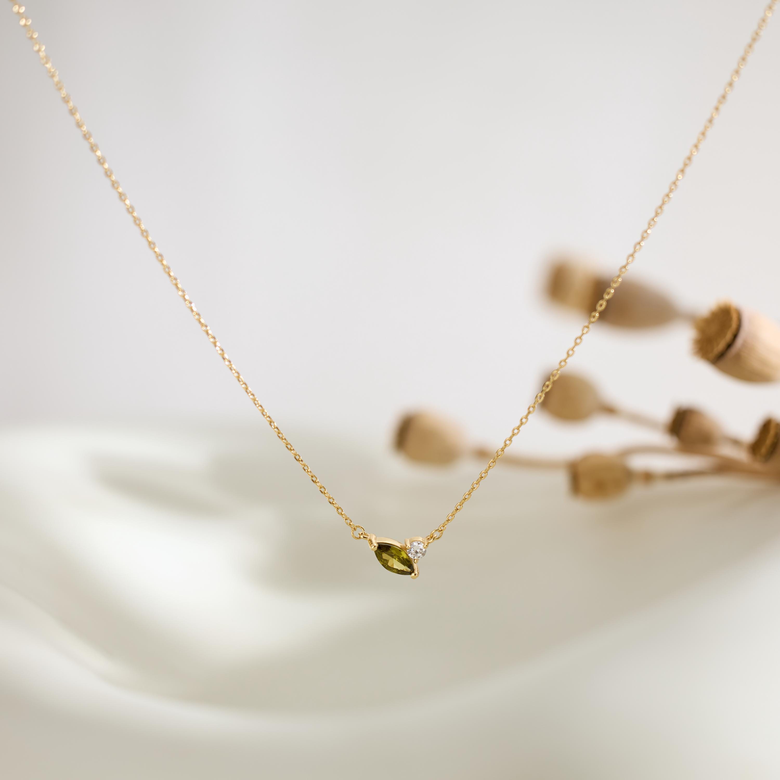 Double Birthstone Pendant Necklace with Two Gemstones