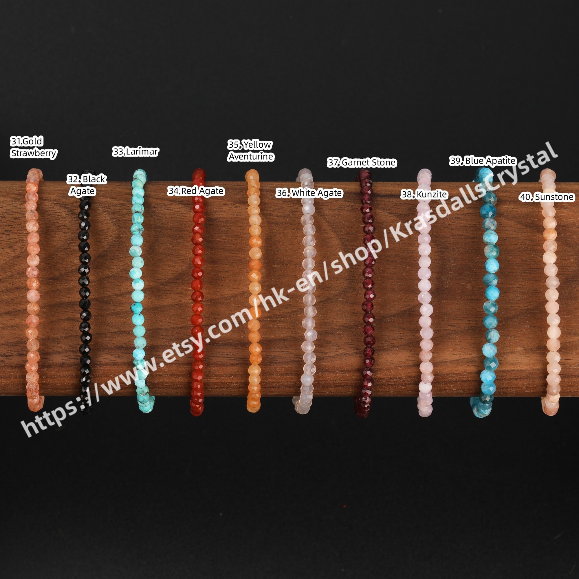 Natural Crystal Mini Beaded Bracelet with Faceted 3-3.5 mm Stones