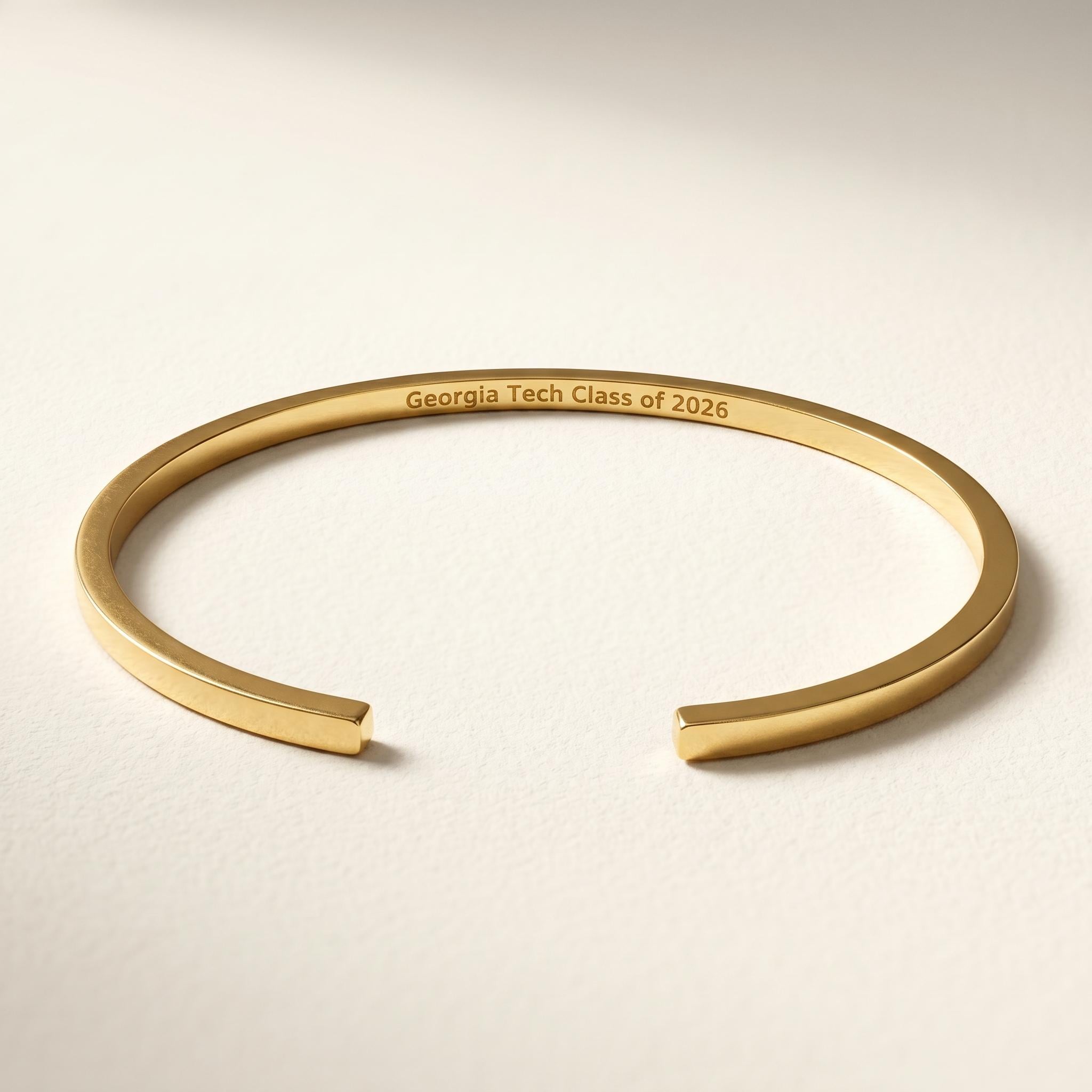 Engraved Secret Message Cuff Bracelet in Sterling Silver or 18K Gold