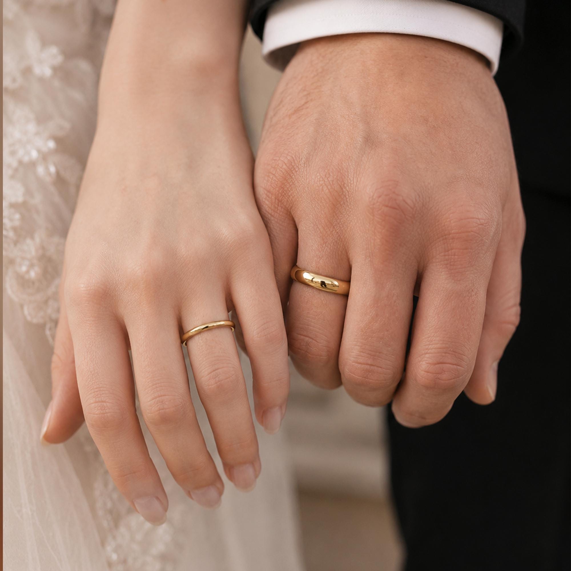 18K Gold Plated Minimalist Dome Ring for Women