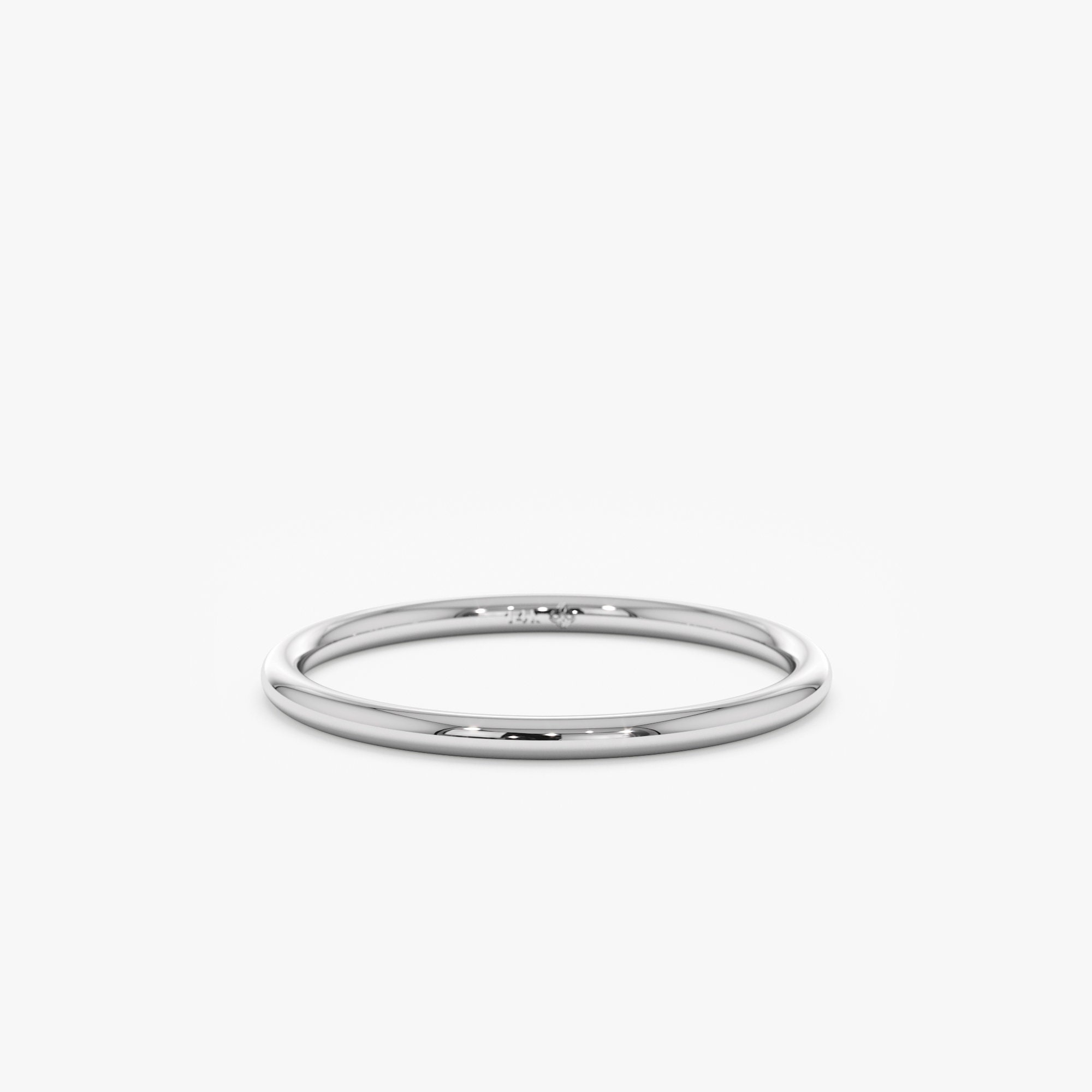 14K Gold Thin Plain Wedding Band, 1.2mm