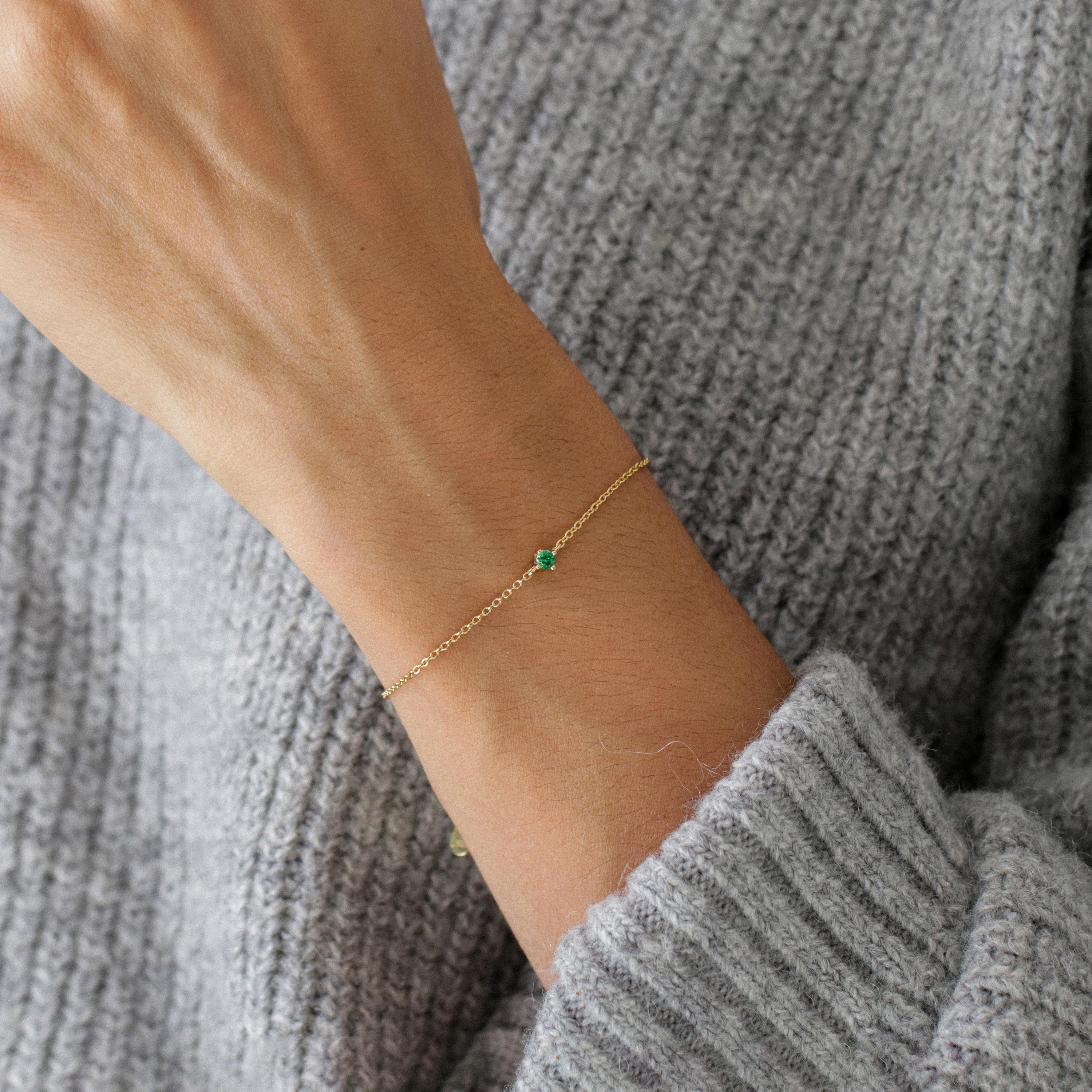 Dainty Single Stone Bracelet in 925 Sterling Silver