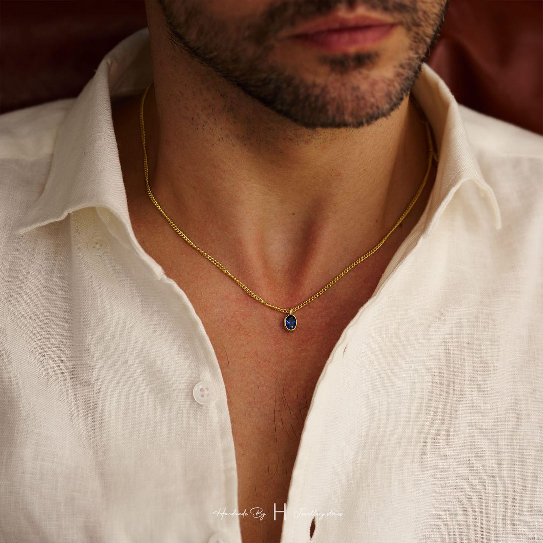 Custom Birthstone Necklace for Dad with Copper Pendant and Zircon Stone