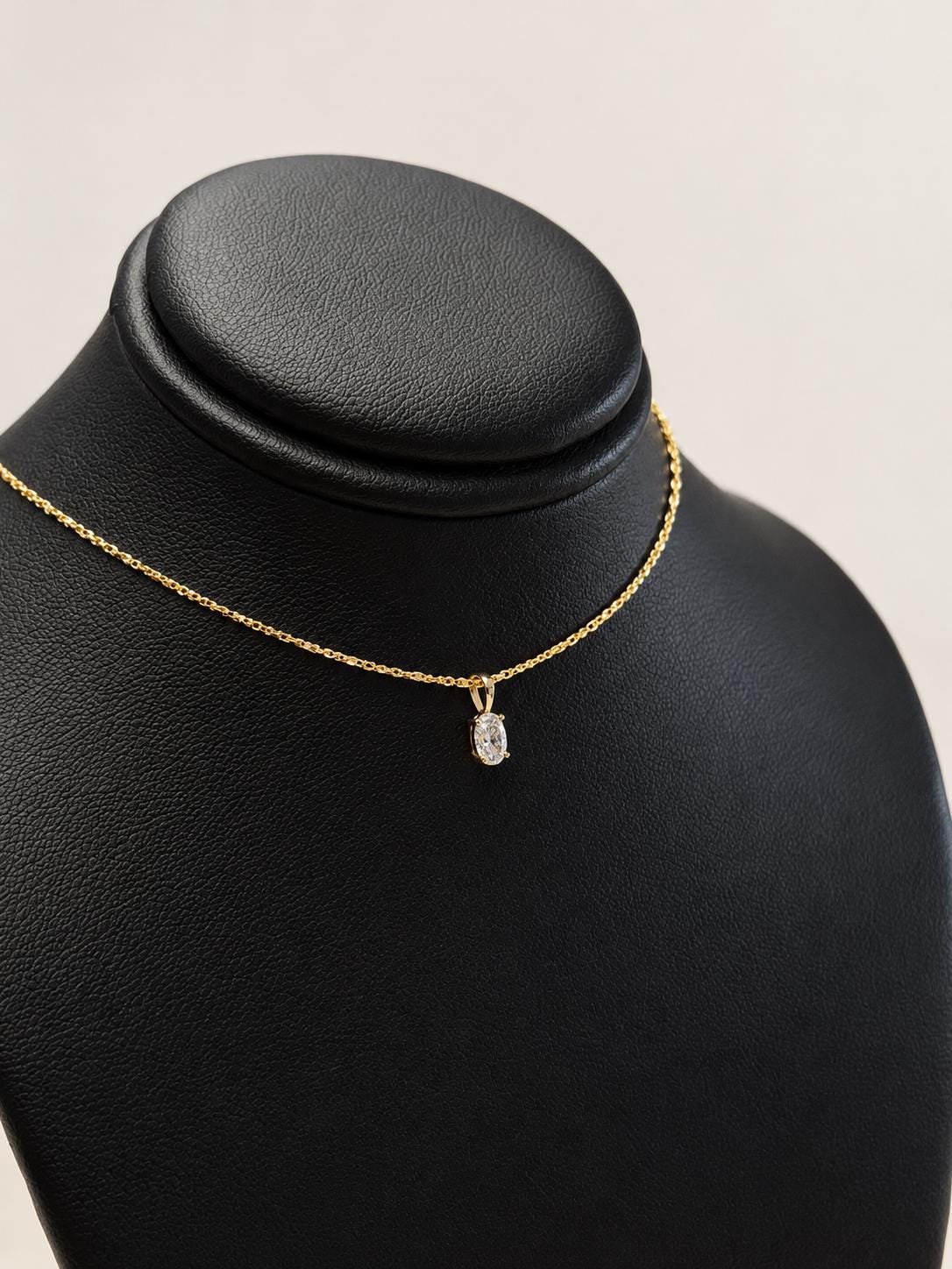 0.25 CT Oval Lab Grown Diamond Charm in Solid 14K Gold
