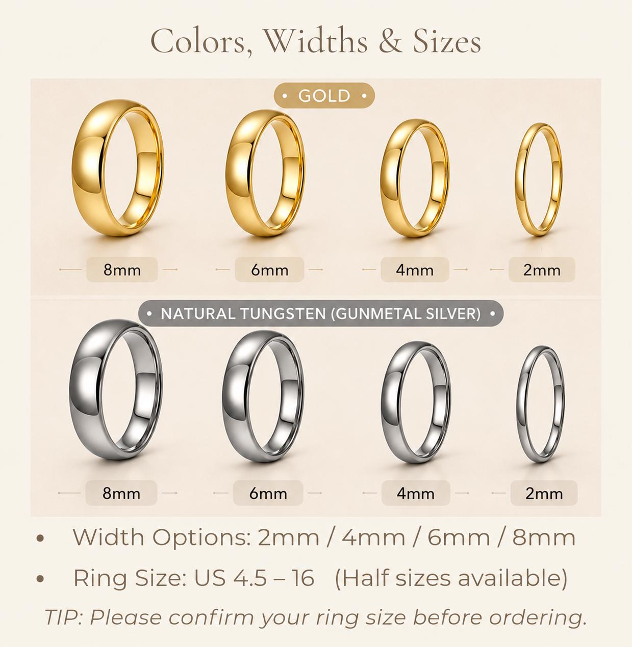 Custom Handwriting Engraved Tungsten Ring