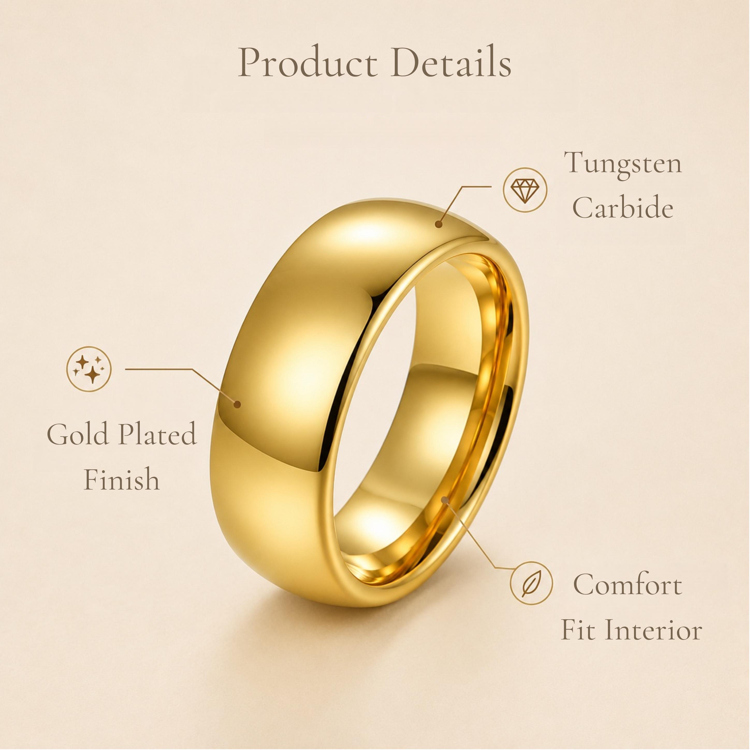 Custom Handwriting Engraved Tungsten Ring