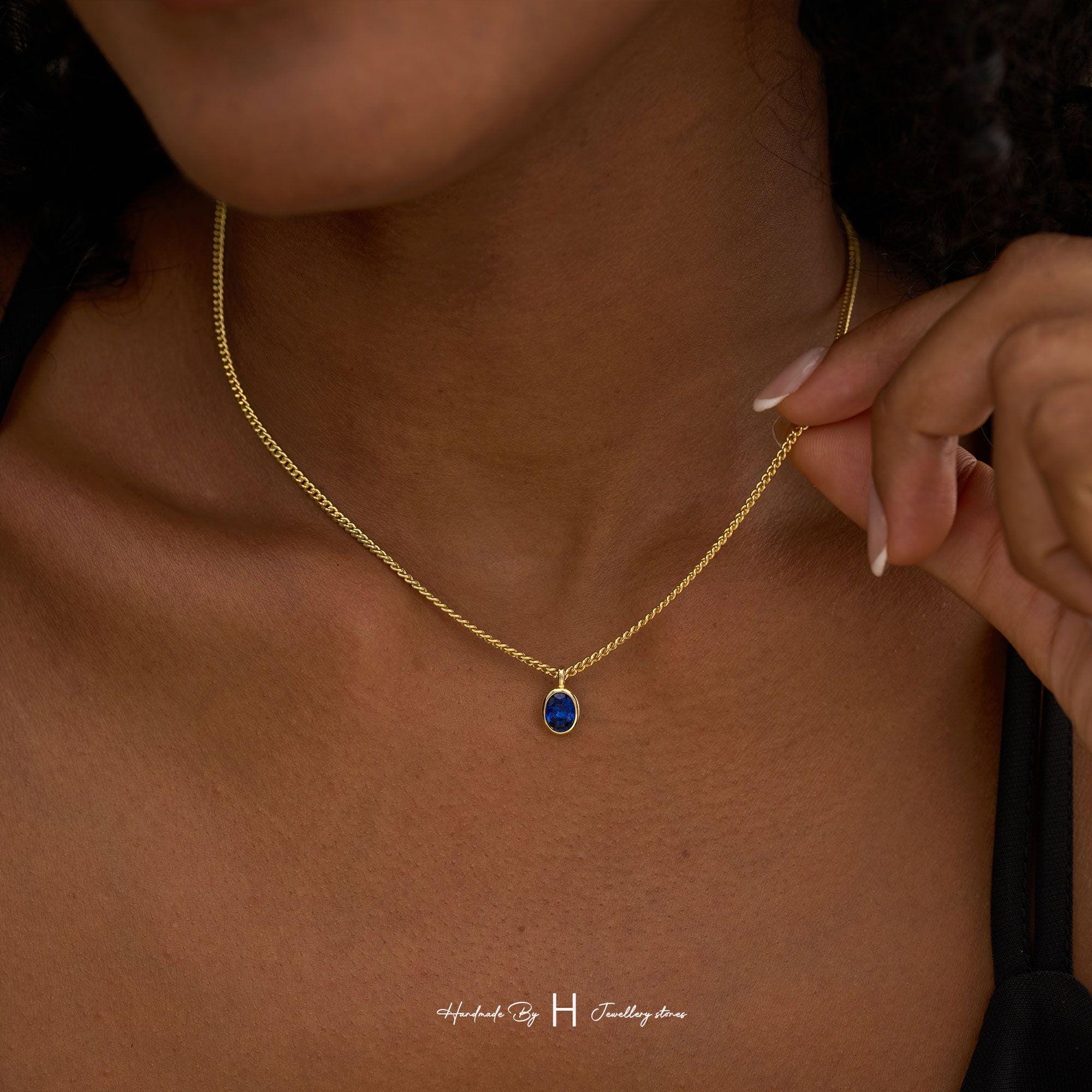 Custom Birthstone Necklace for Dad with Copper Pendant and Zircon Stone