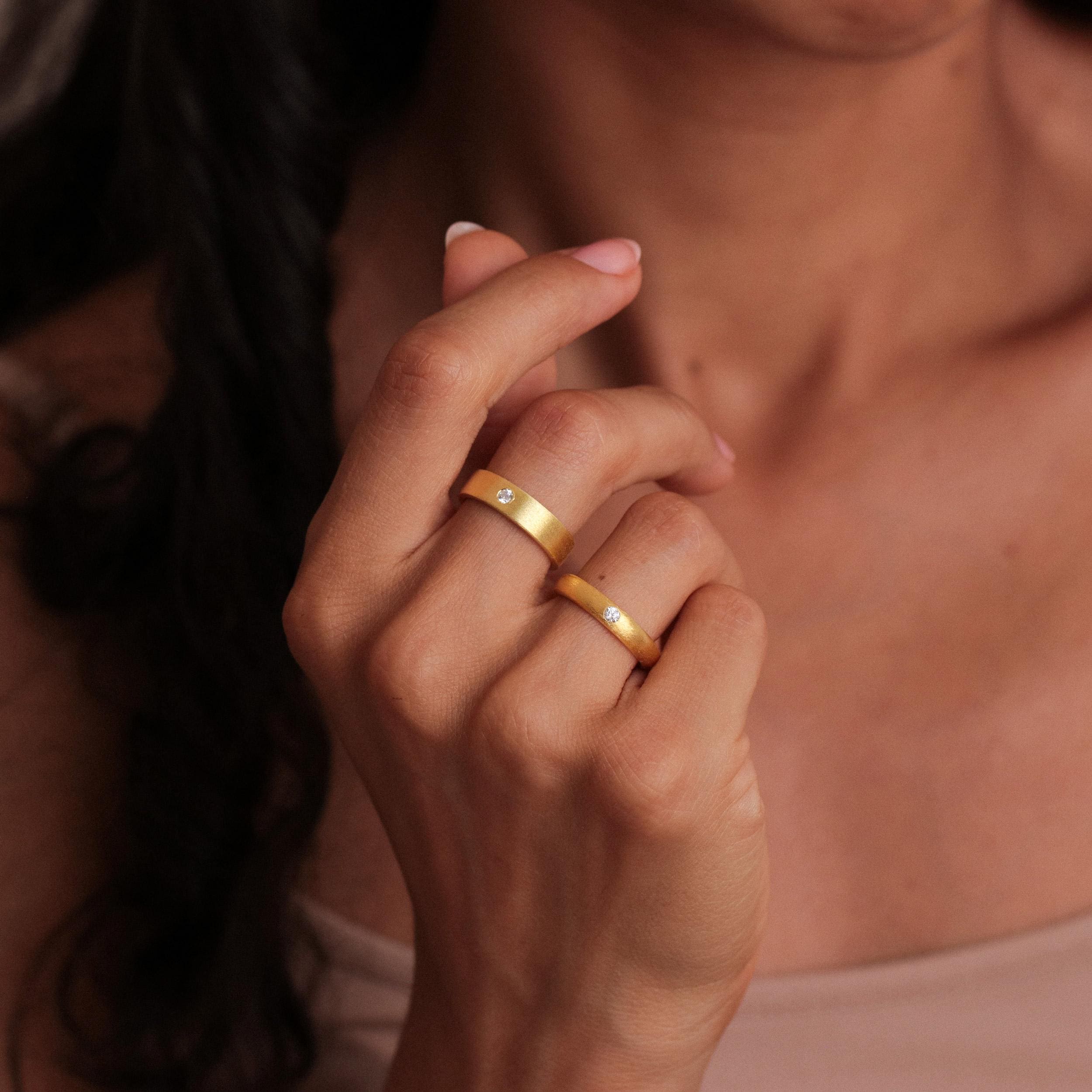 Personalized 5mm Flat Band Ring with Birthstone