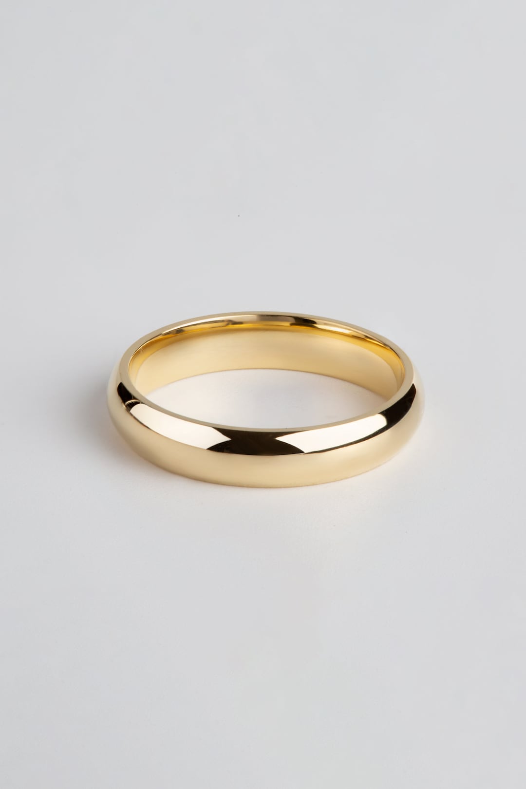 4mm Polished Dome Wedding Band in 10K 14K 18K Gold