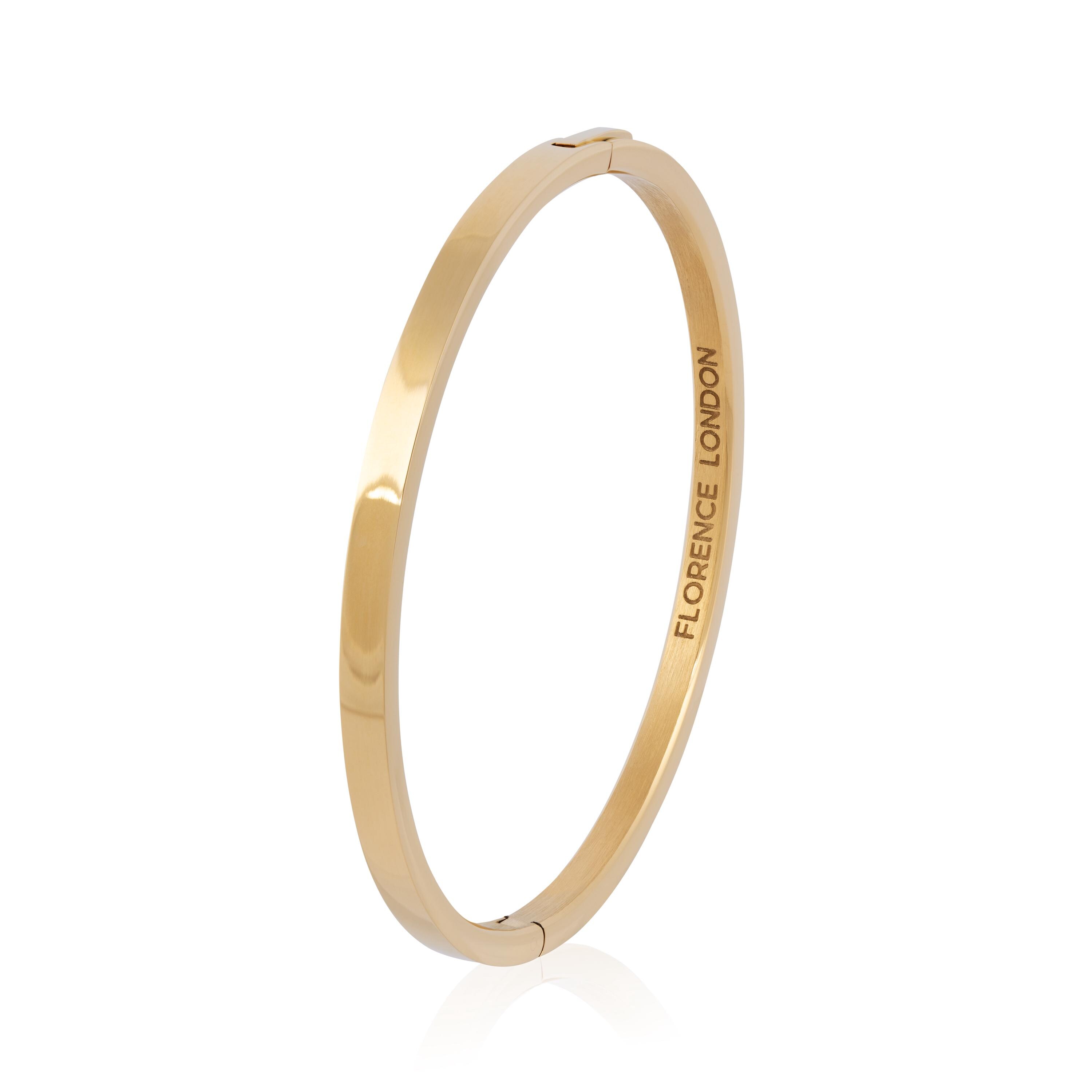 Engraved Clasp Bangle with Personalized Name, Date, or Initials