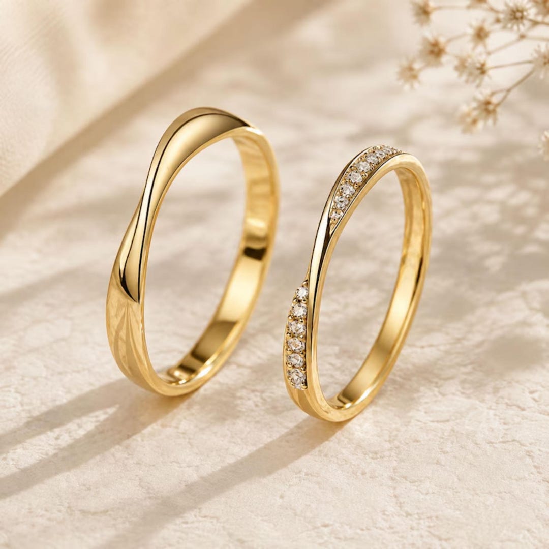 Sterling Silver Twisted Couple Ring Set