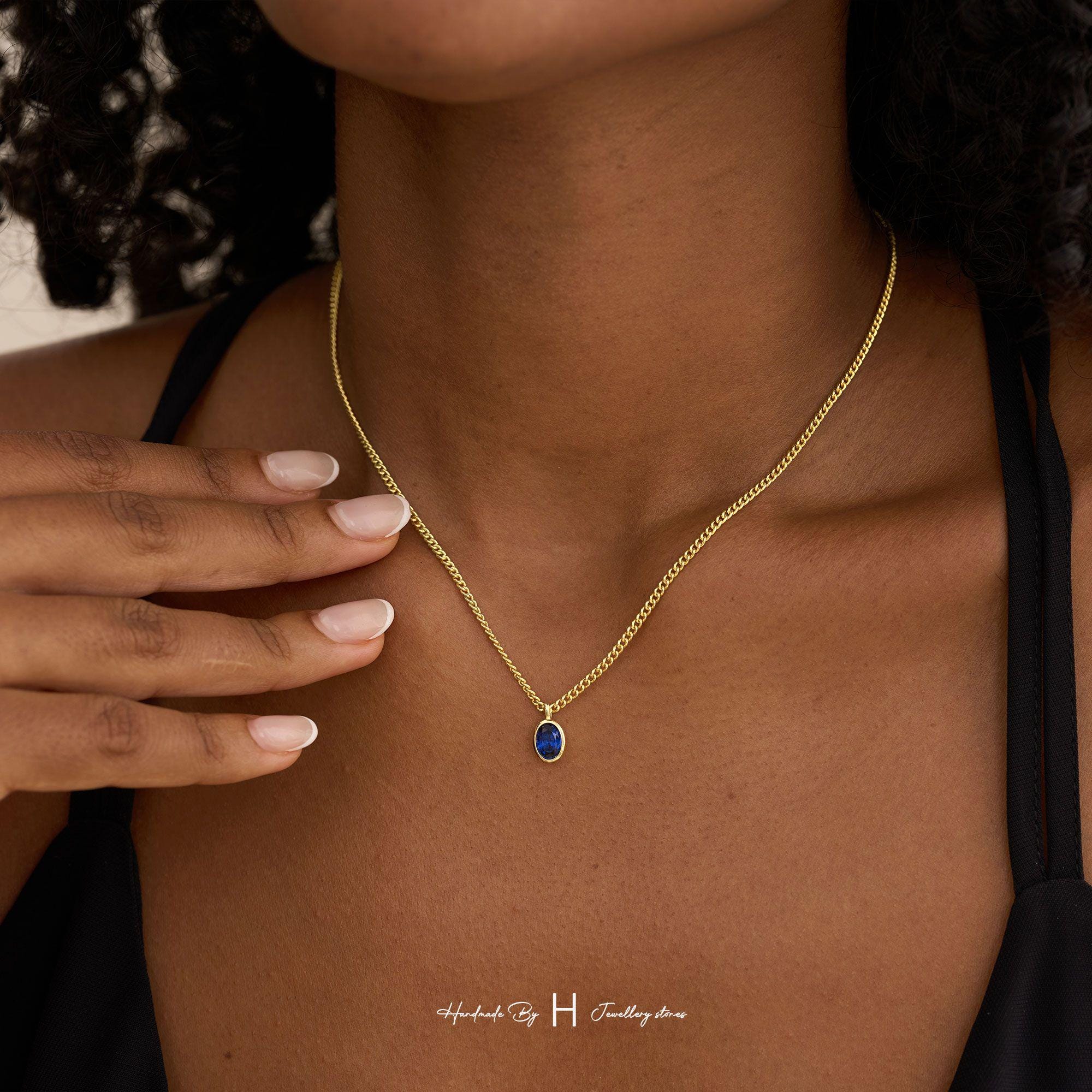 Custom Birthstone Necklace for Dad with Copper Pendant and Zircon Stone