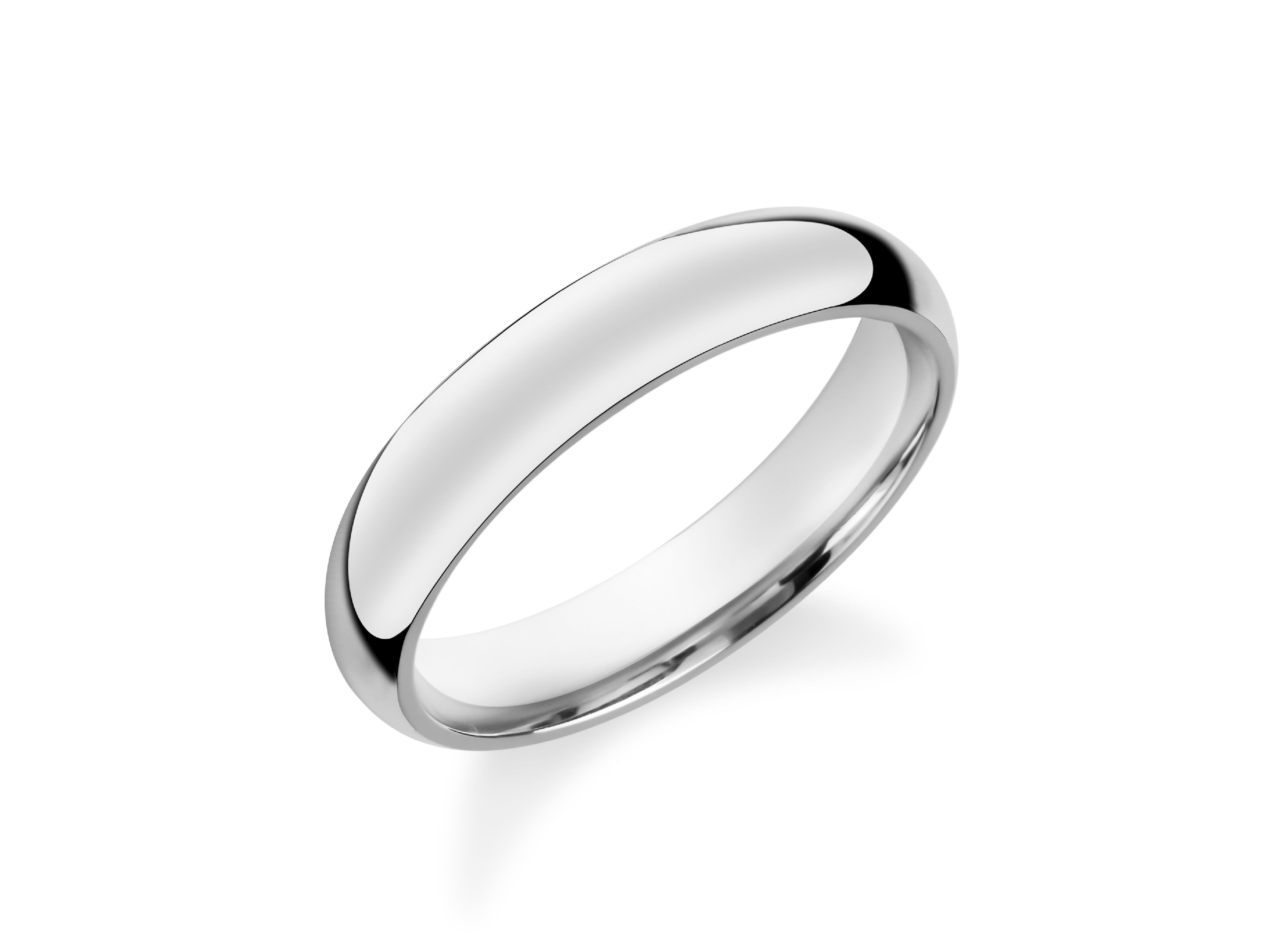 4mm Polished Dome Wedding Band in 10K 14K 18K Gold