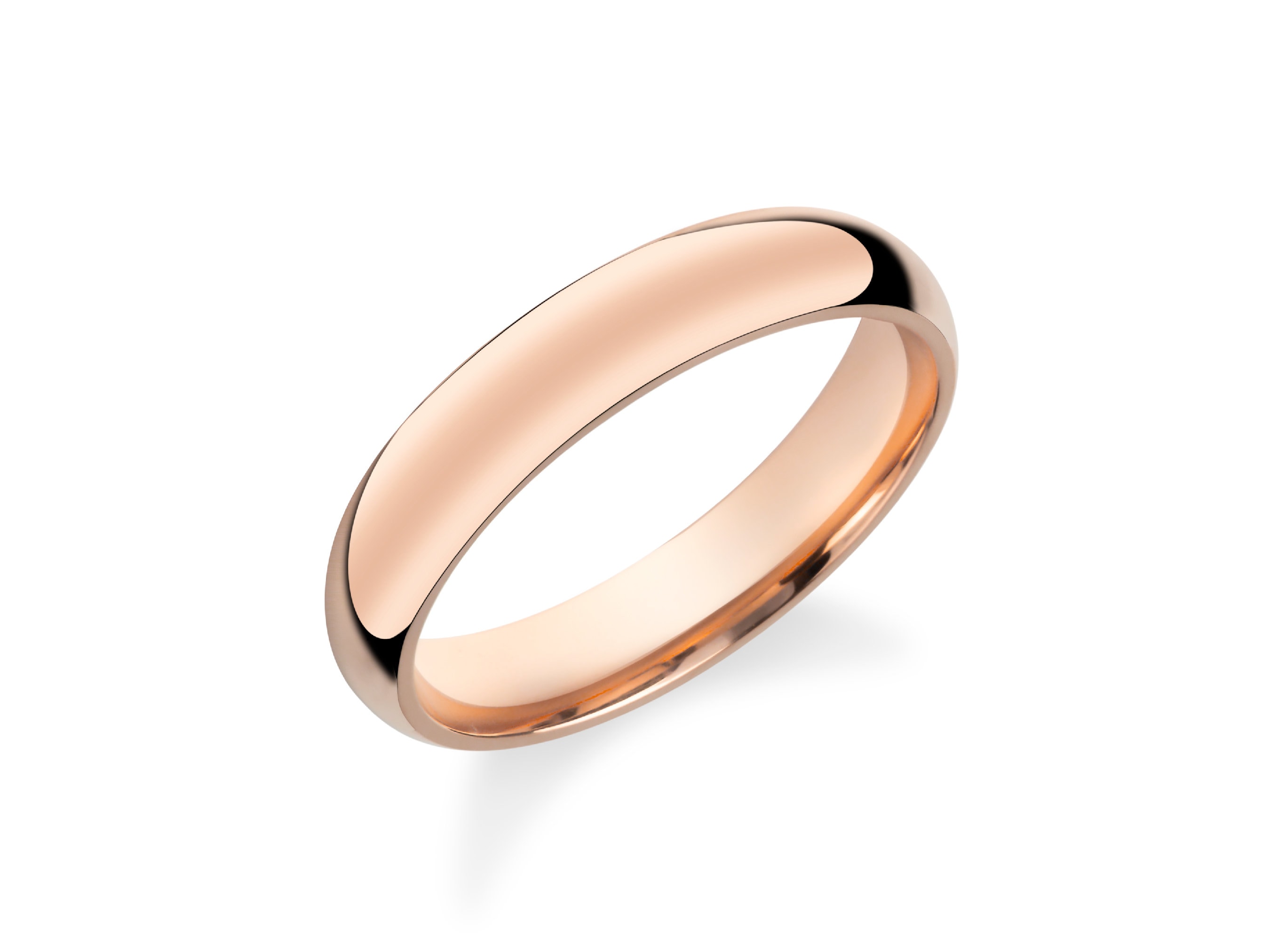 4mm Polished Dome Wedding Band in 10K 14K 18K Gold