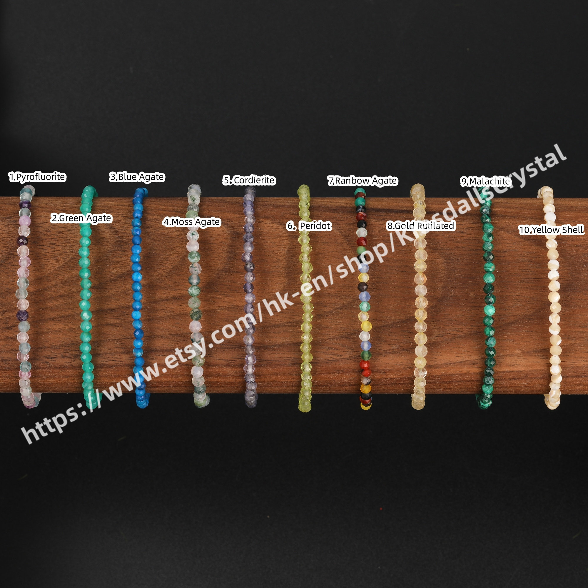 Natural Crystal Mini Beaded Bracelet with Faceted 3-3.5 mm Stones
