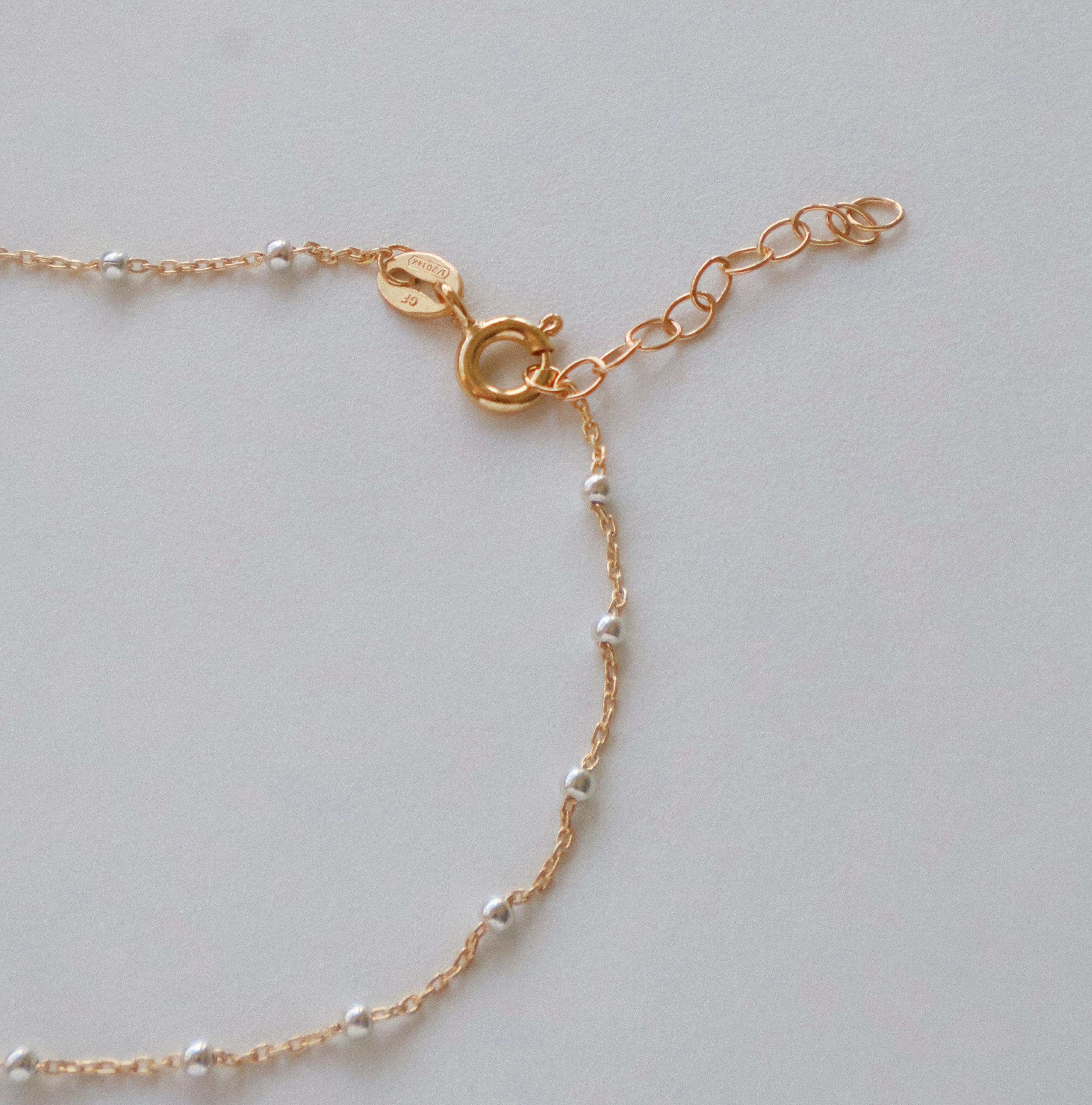 14K Gold Filled Satellite Bracelet with Sterling Silver Beads