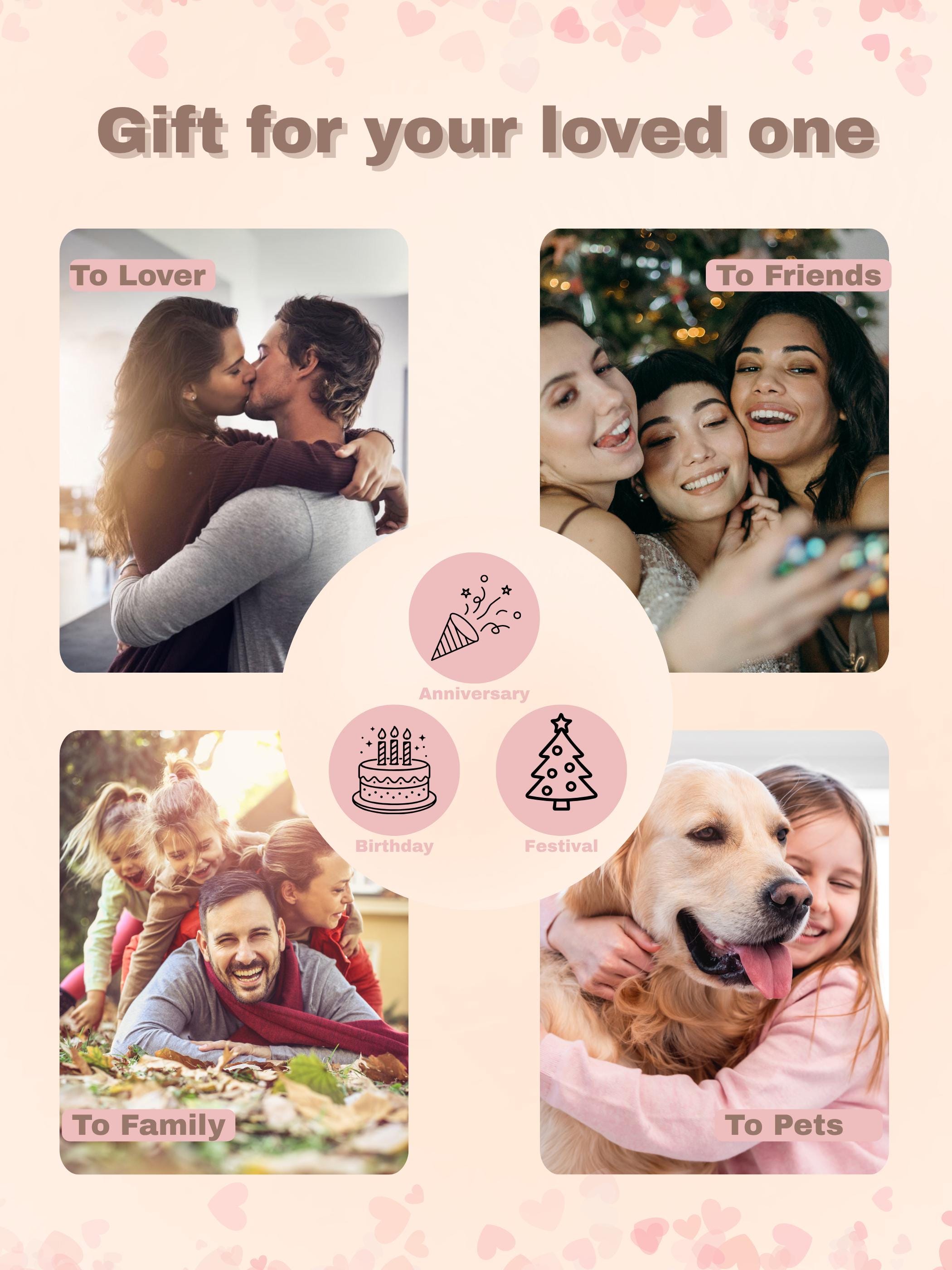 Personalized Photo Projection Bracelet Set of 2 for Couples