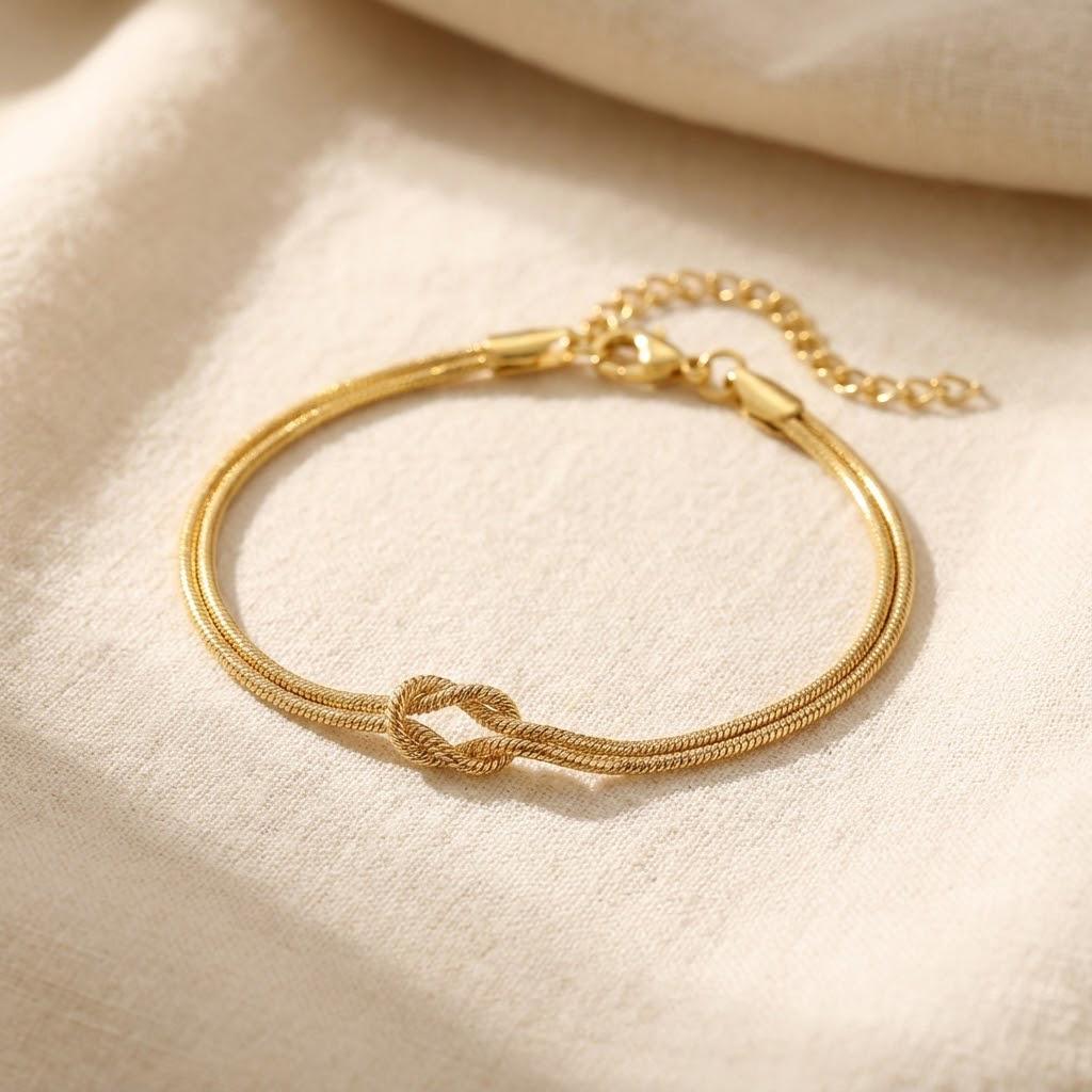 Love Knot Bracelet for Couples in Plated Stainless Steel