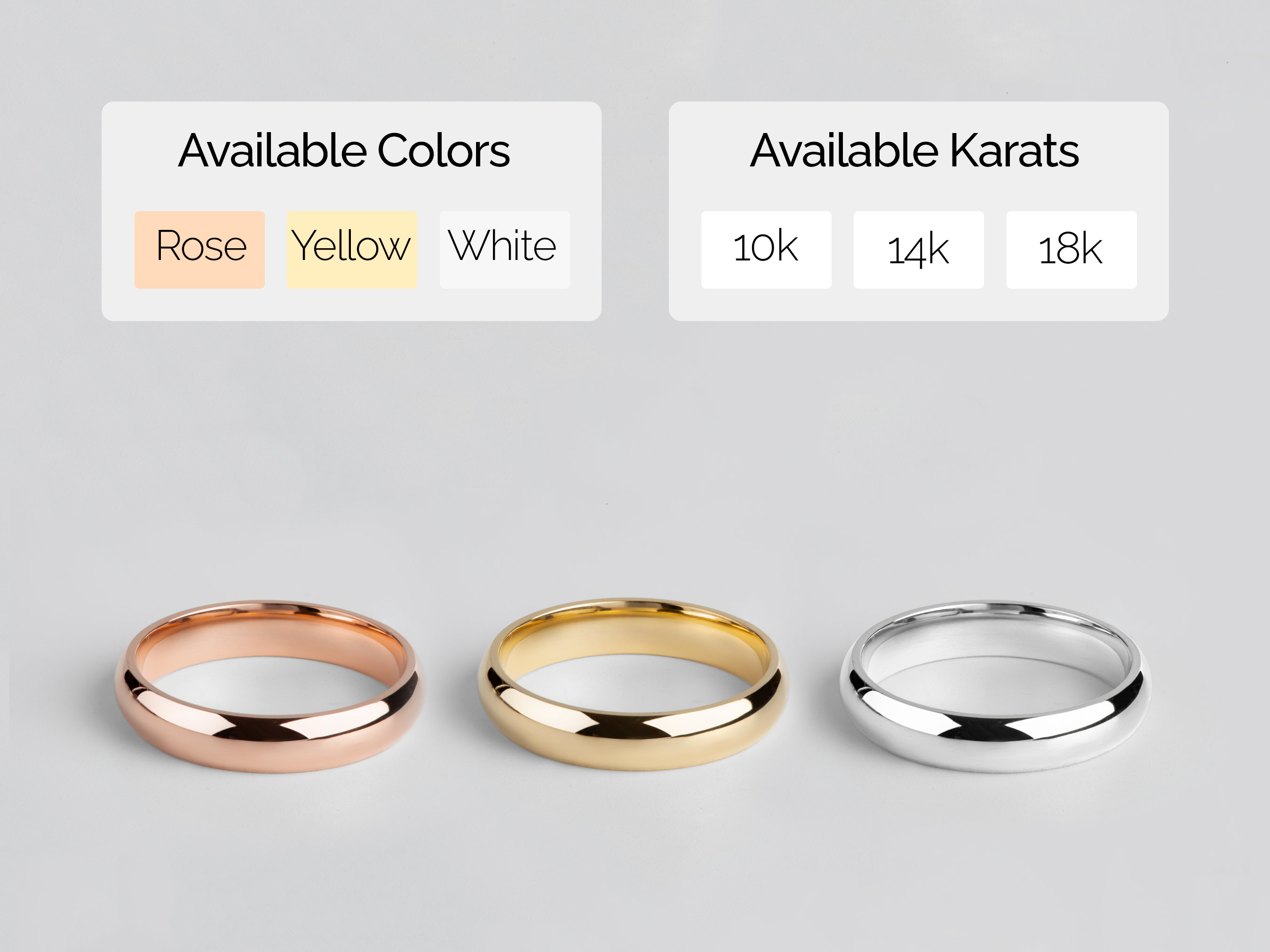 4mm Polished Dome Wedding Band in 10K 14K 18K Gold