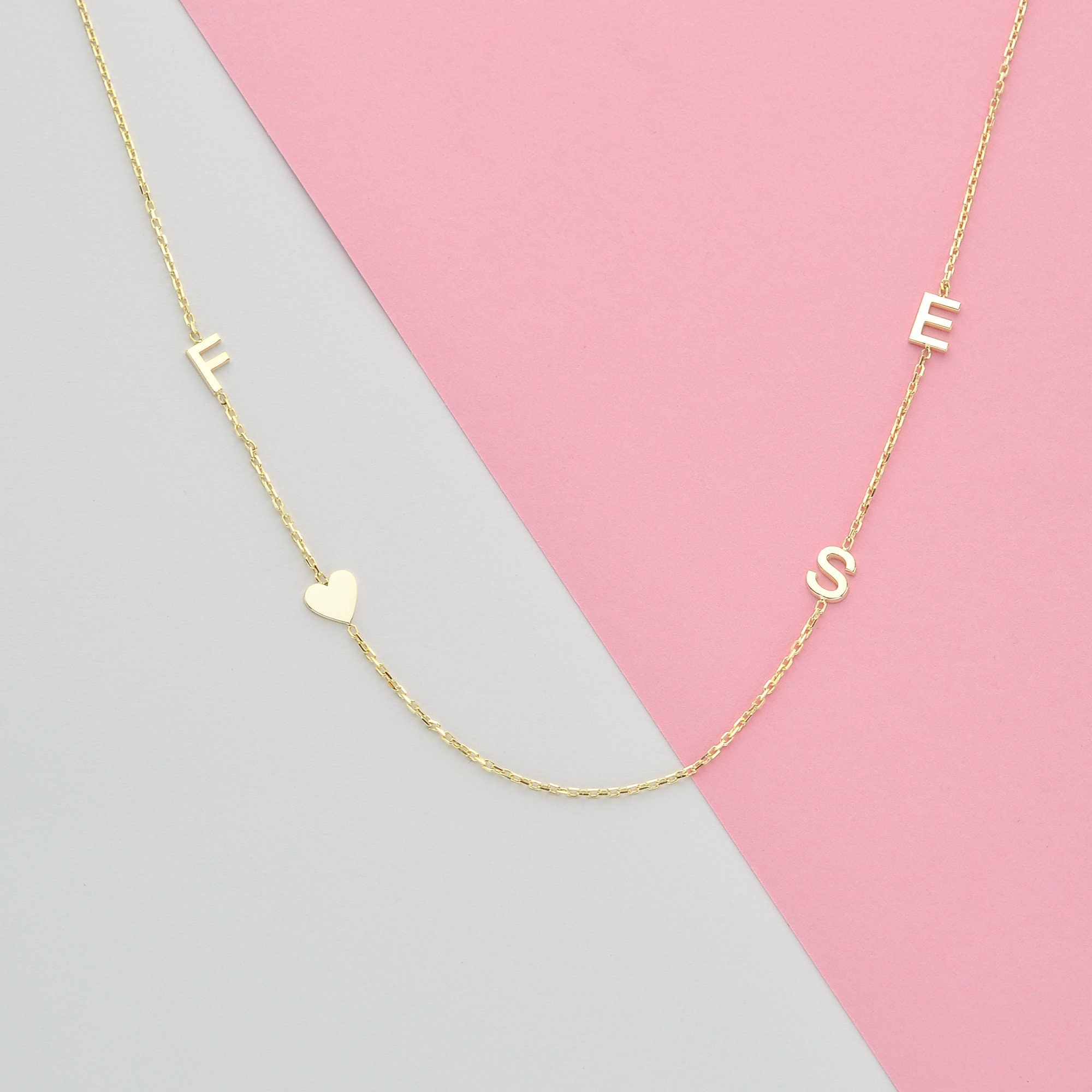 Initial and Birthstone Letter Necklace in Gold Plated Sterling Silver