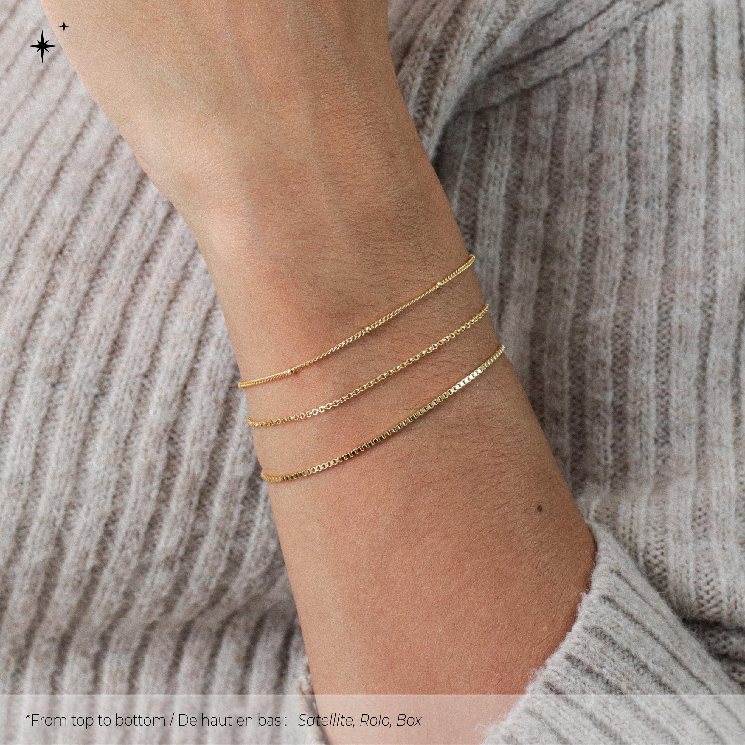 Dainty Sterling Silver Chain Bracelet with Optional Gold Plating