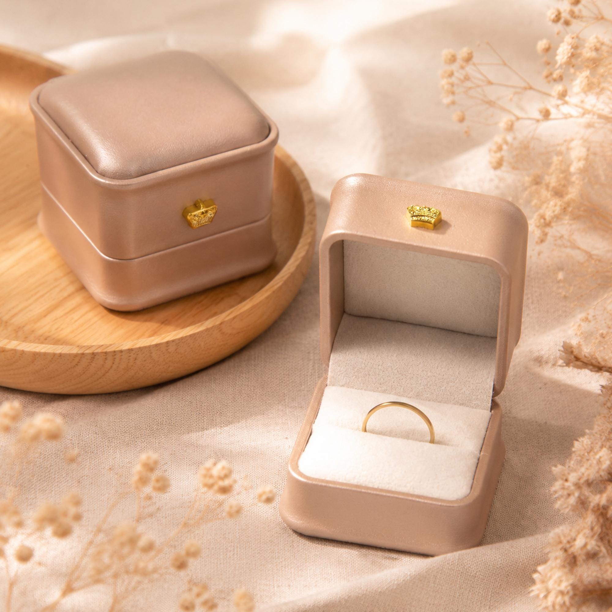 18K Gold Plated Minimalist Dome Ring for Women