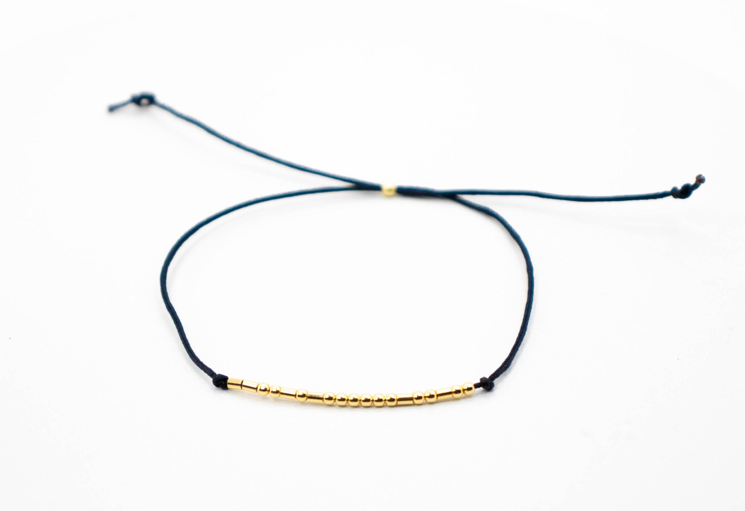 Personalized Morse Code Couple Bracelet Set of Two in Silver, Gold or Rose Gold