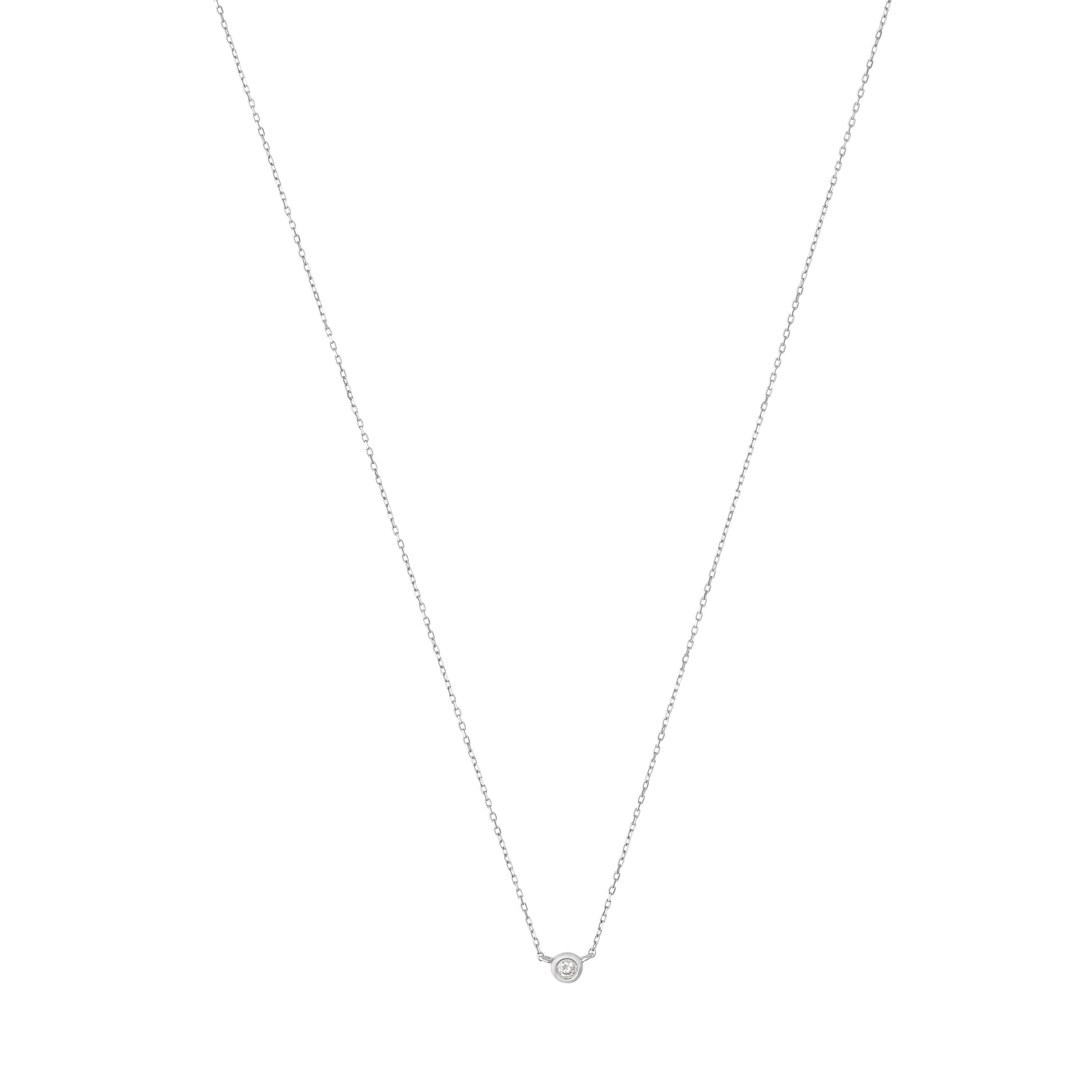 Tiny Diamond Choker Necklace in 14K Solid Gold