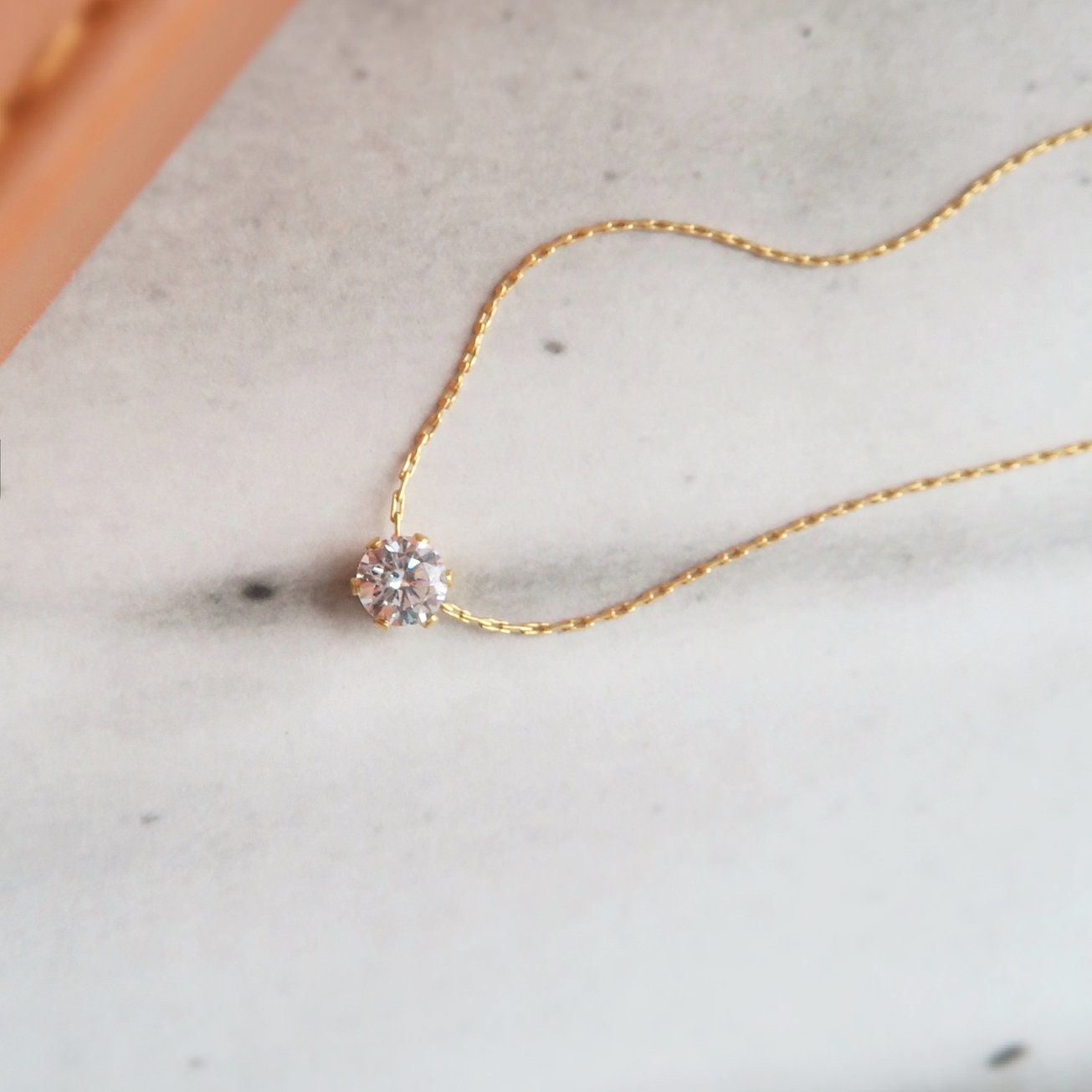 Gold Finish Stainless Steel Cubic Zirconia Choker Necklace