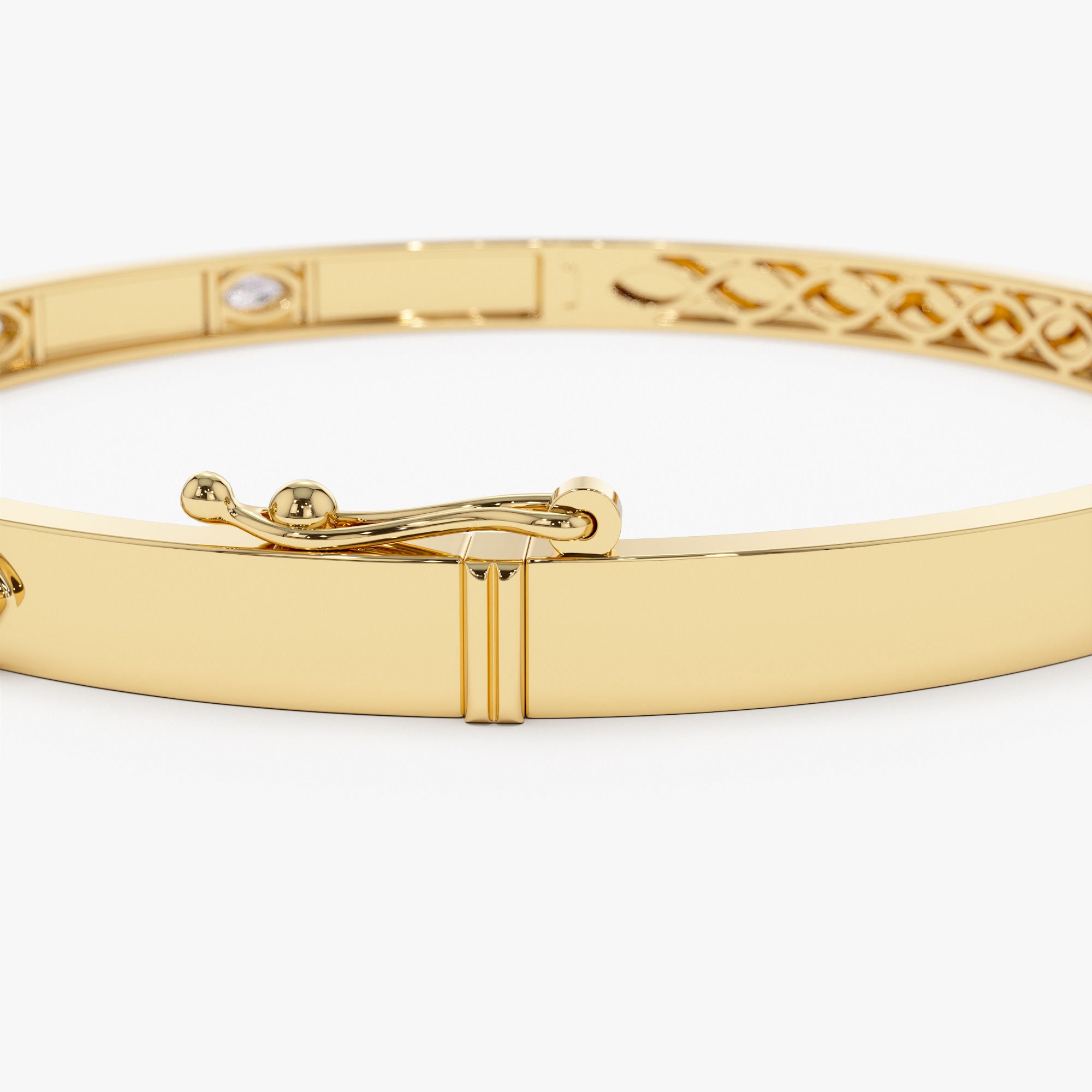 14K Gold Marquise Diamond Bangle Bracelet
