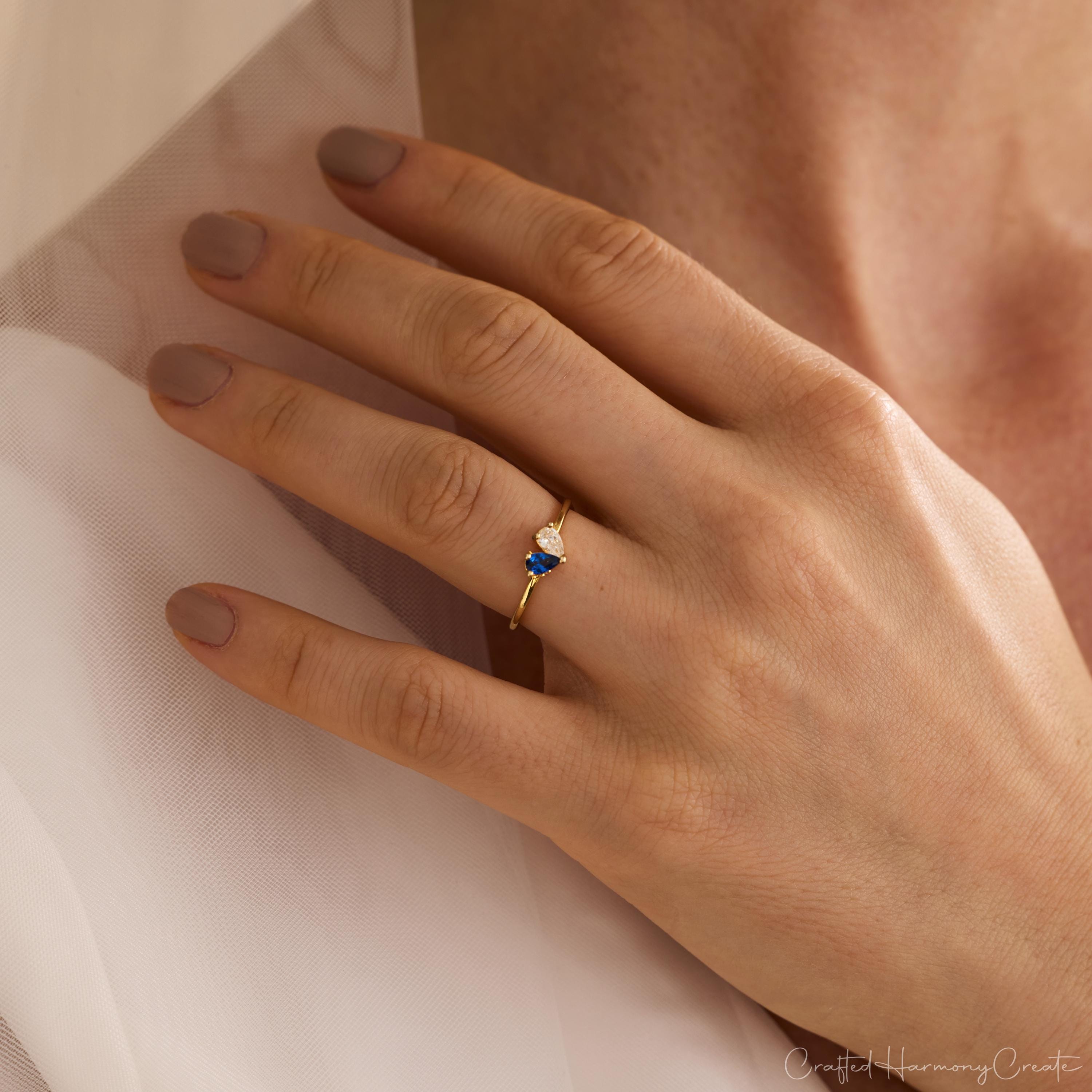Personalized 3D Heart Birthstone Ring
