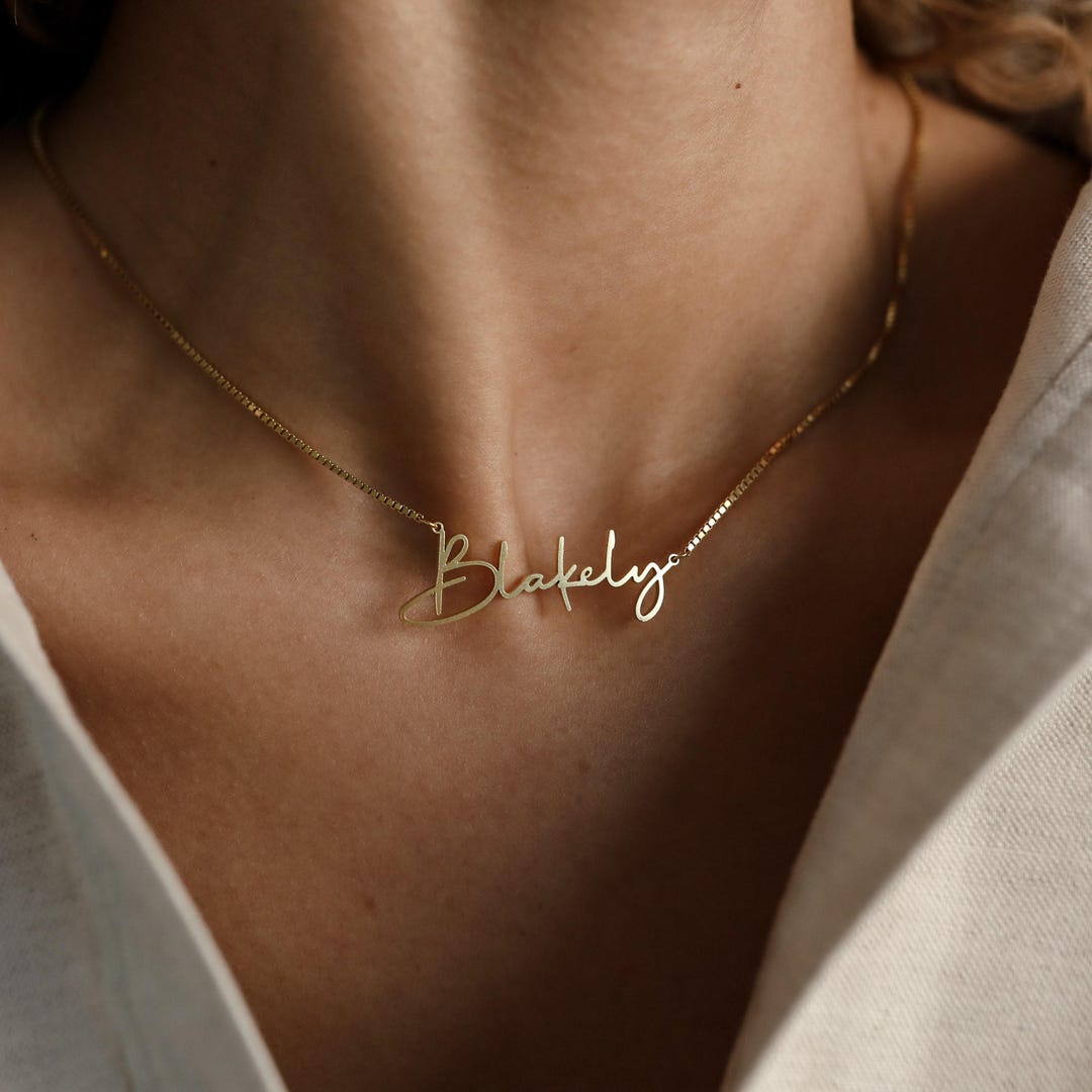 Personalized Box Chain Name Necklace in Sterling Silver