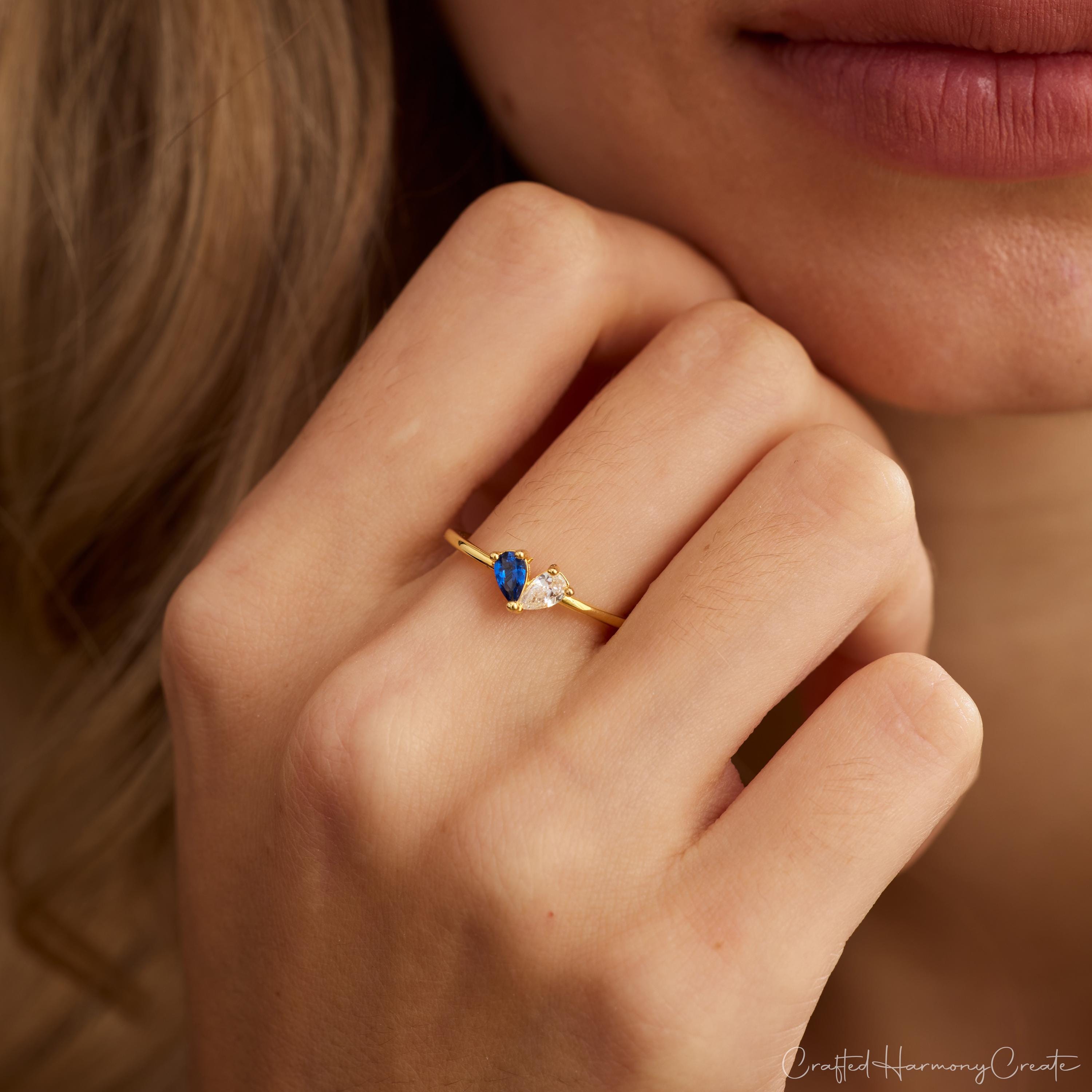 Personalized 3D Heart Birthstone Ring
