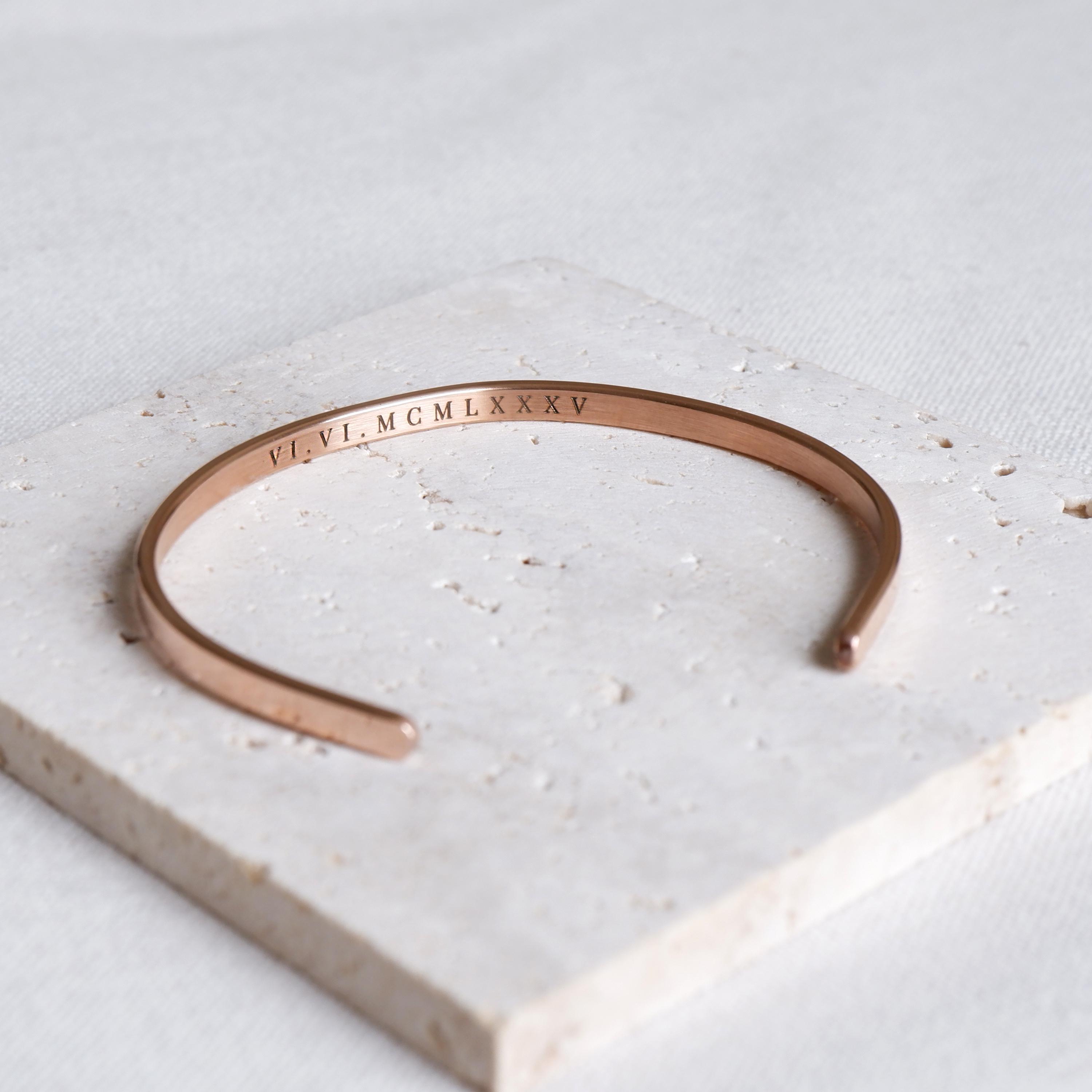 Unisex Engraved Cuff Bracelet with Custom Message