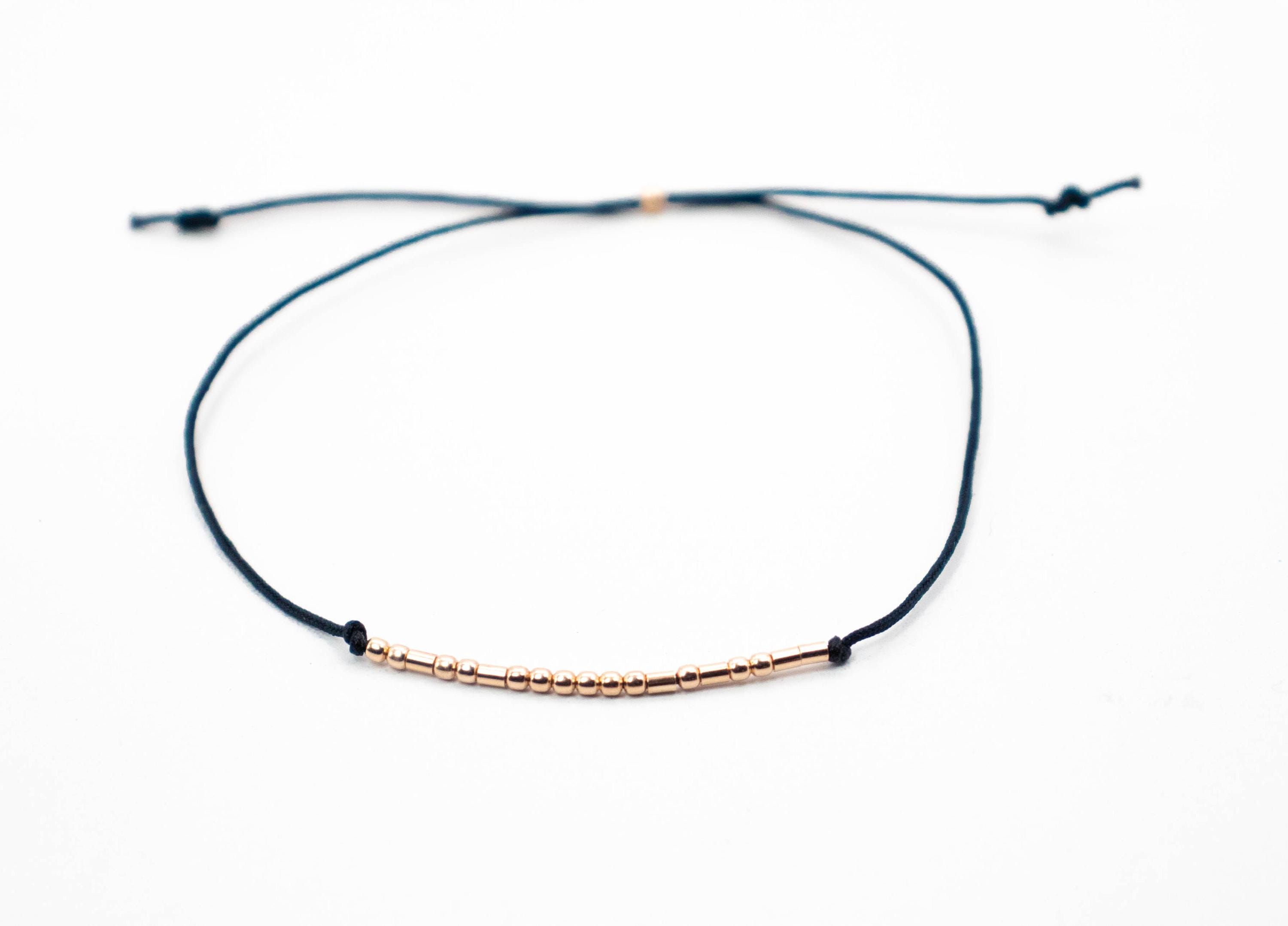 Personalized Morse Code Couple Bracelet Set of Two in Silver, Gold or Rose Gold