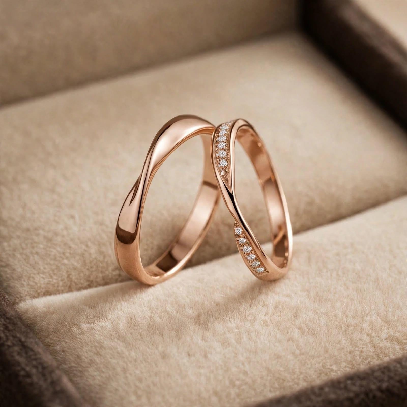 Sterling Silver Twisted Couple Ring Set