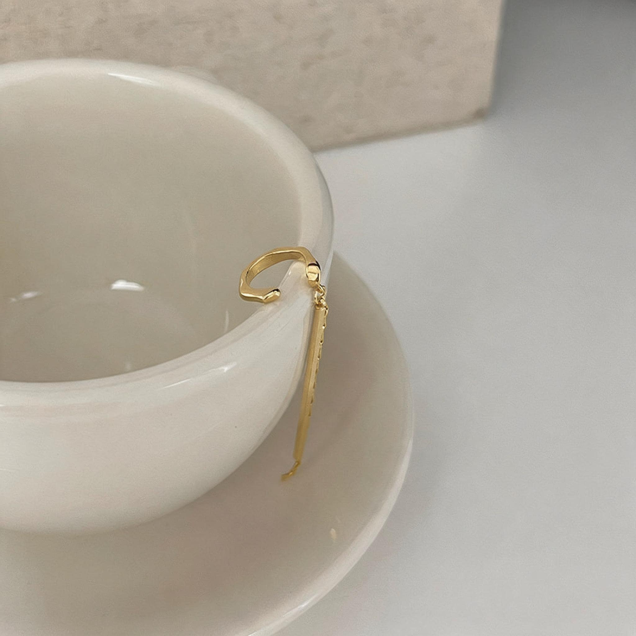 Gold Plated Copper Tassel Ear Wrap for Non-Pierced Ears