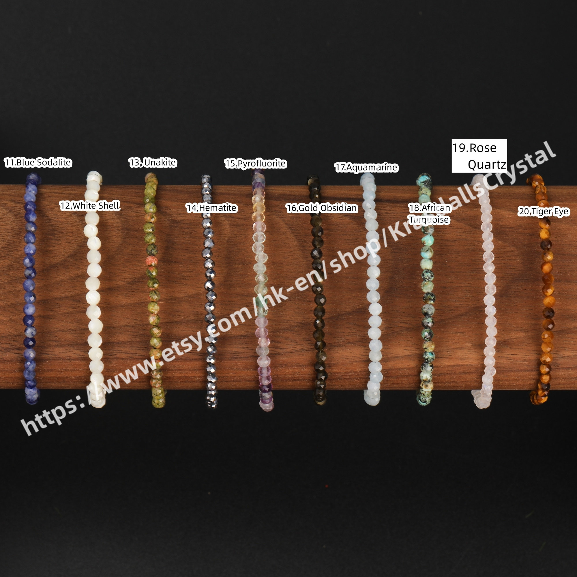Natural Crystal Mini Beaded Bracelet with Faceted 3-3.5 mm Stones