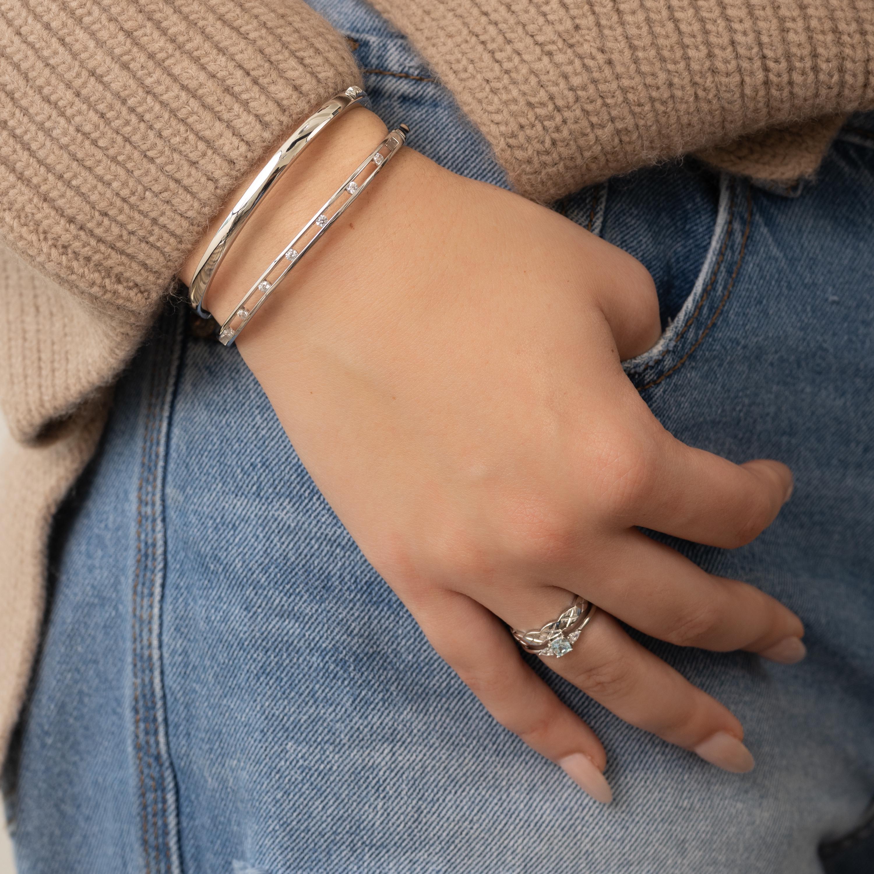 Gold Plated Bangle Bracelet with Thick 14K Finish