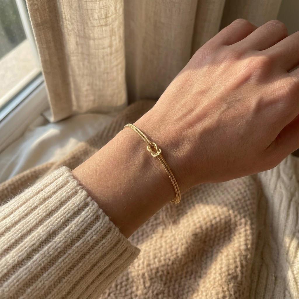 Love Knot Bracelet for Couples in Plated Stainless Steel